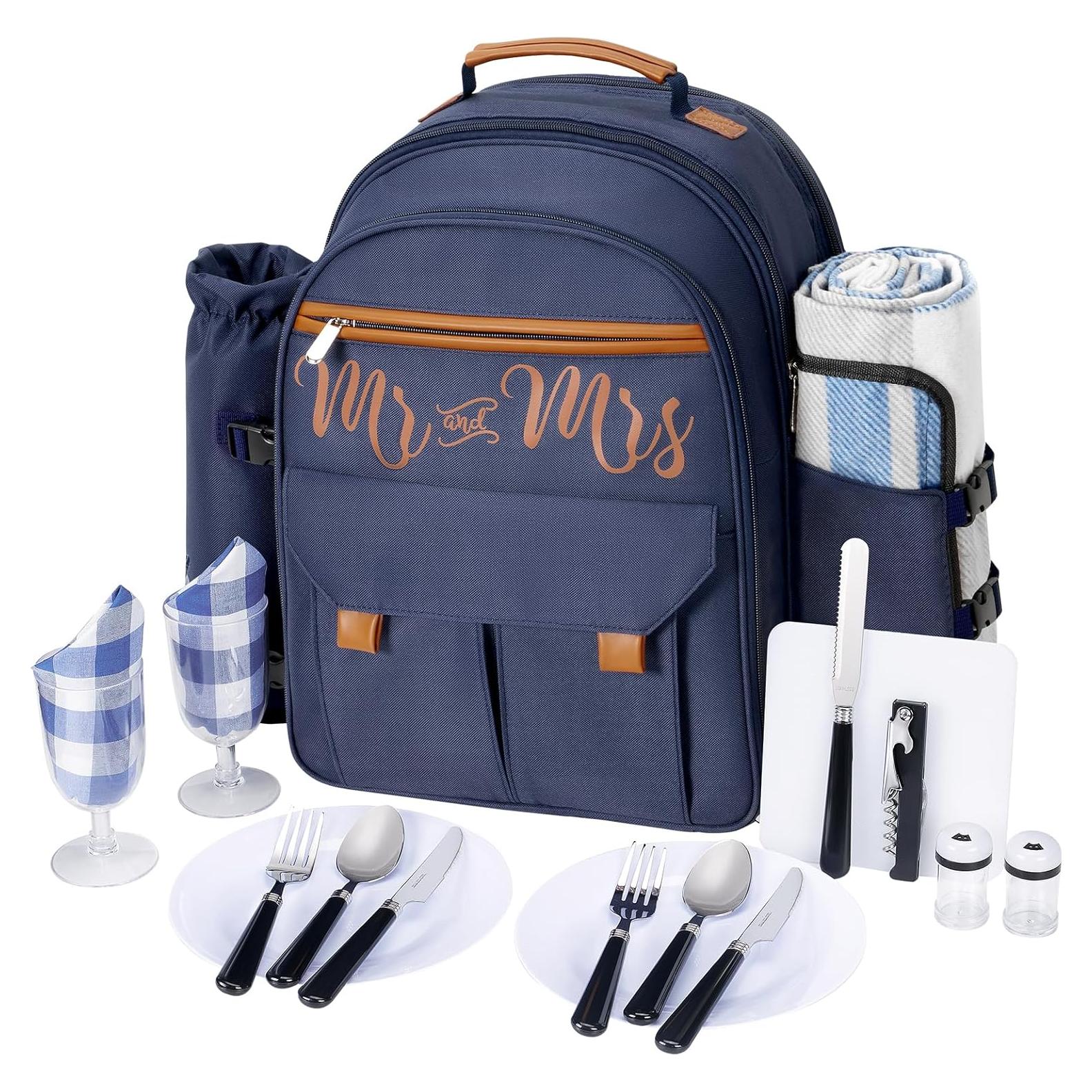 Mochila de Picnic Aislada AW BRIDAL 22L Azul para 2 Personas