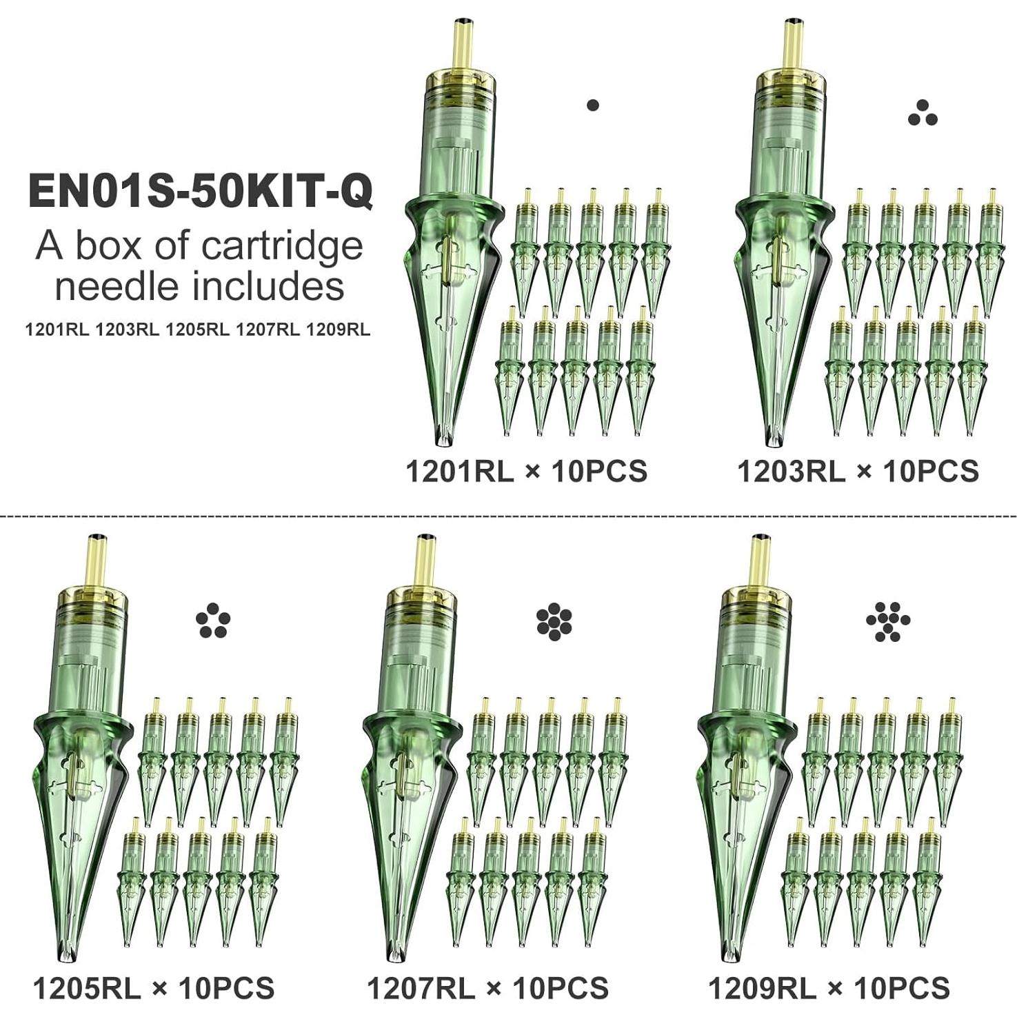 50 Agujas de Tatuaje Desechables Solong Pro #12 Liner Redondo