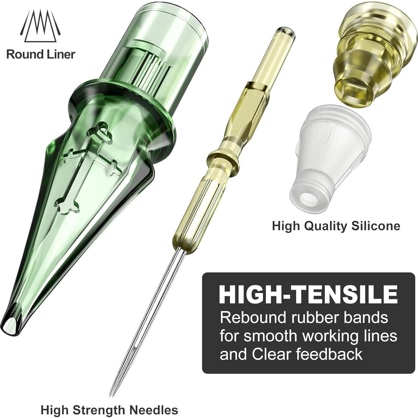 50 Agujas de Tatuaje Desechables Solong Pro #12 Liner Redondo