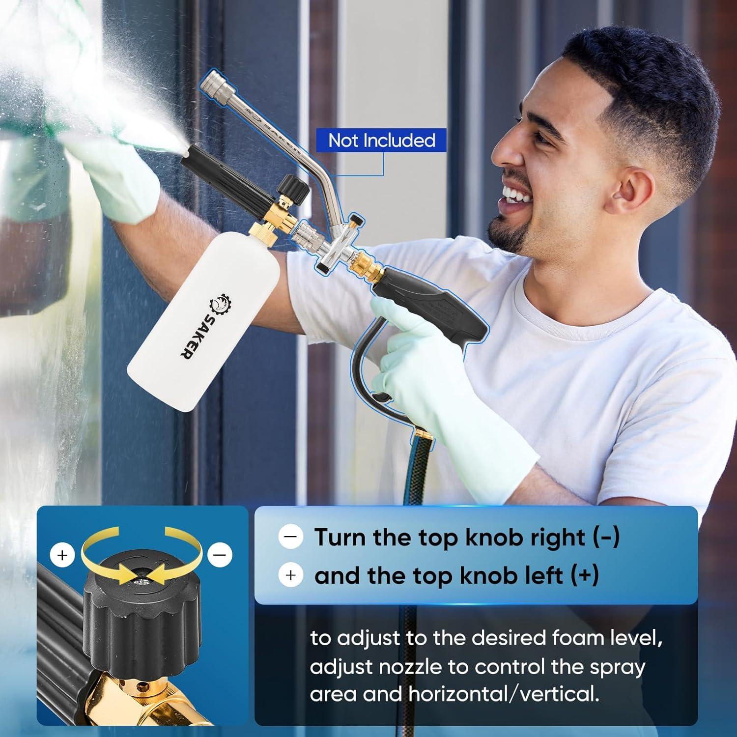 Cañón de Espuma Saker con 5 Boquillas para Lavadora de Presión