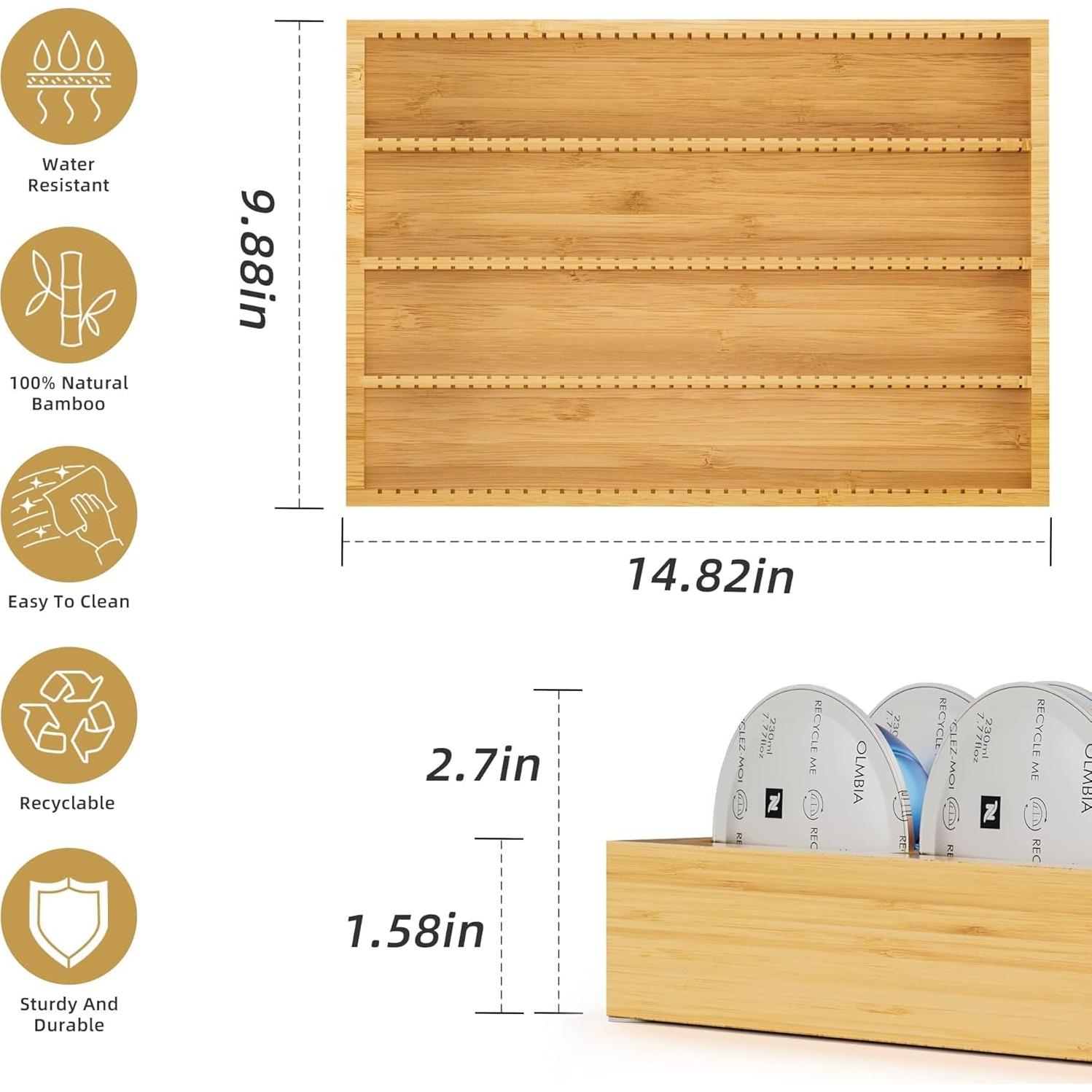 Soporte de Almacenamiento para Cápsulas de Café MinBoo de Bambú