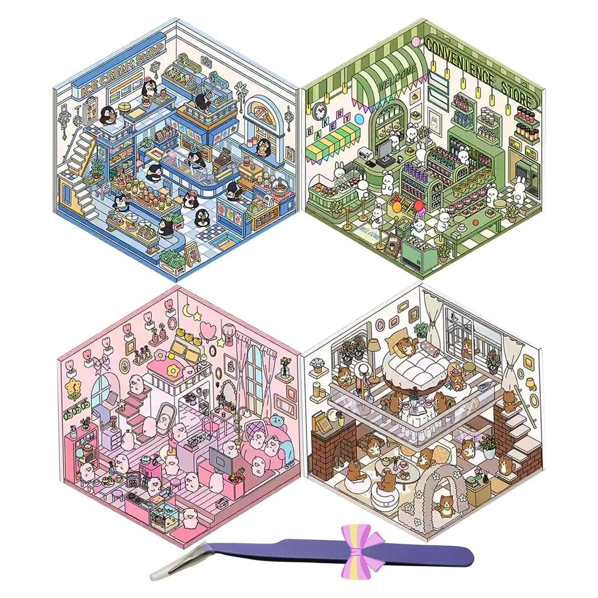 Pegatinas 3D DIY WESNDNE para Decoración Creativa - 4 Piezas