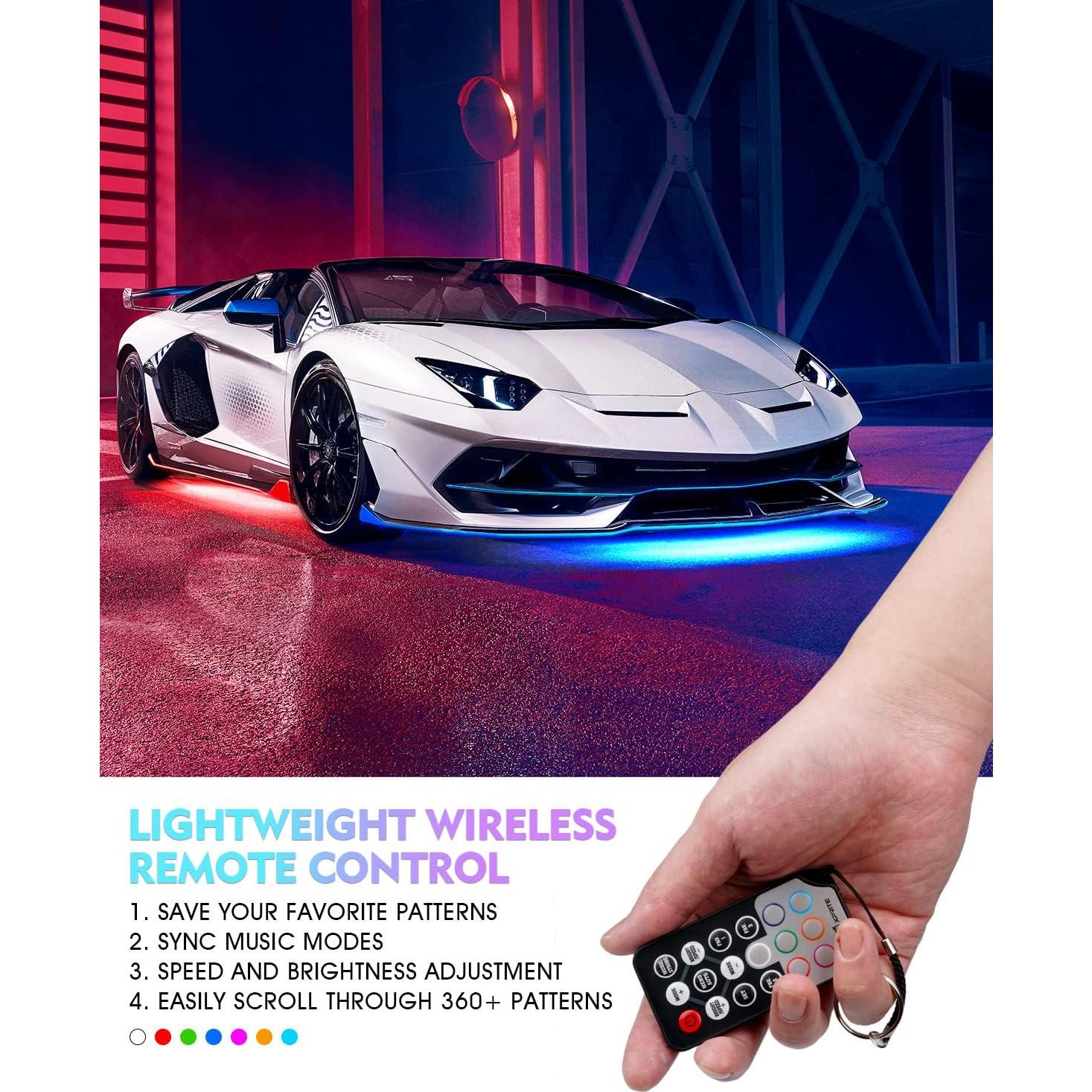 Barra de luz LED RGB Xprite UGL-62711-G2, aluminio, 6Pcs