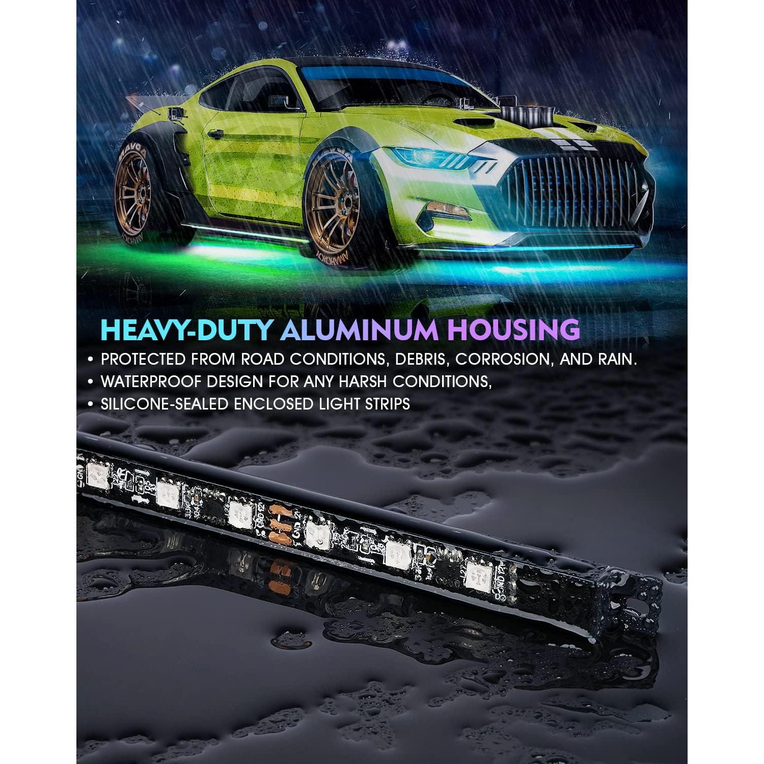 Barra de luz LED RGB Xprite UGL-62711-G2, aluminio, 6Pcs