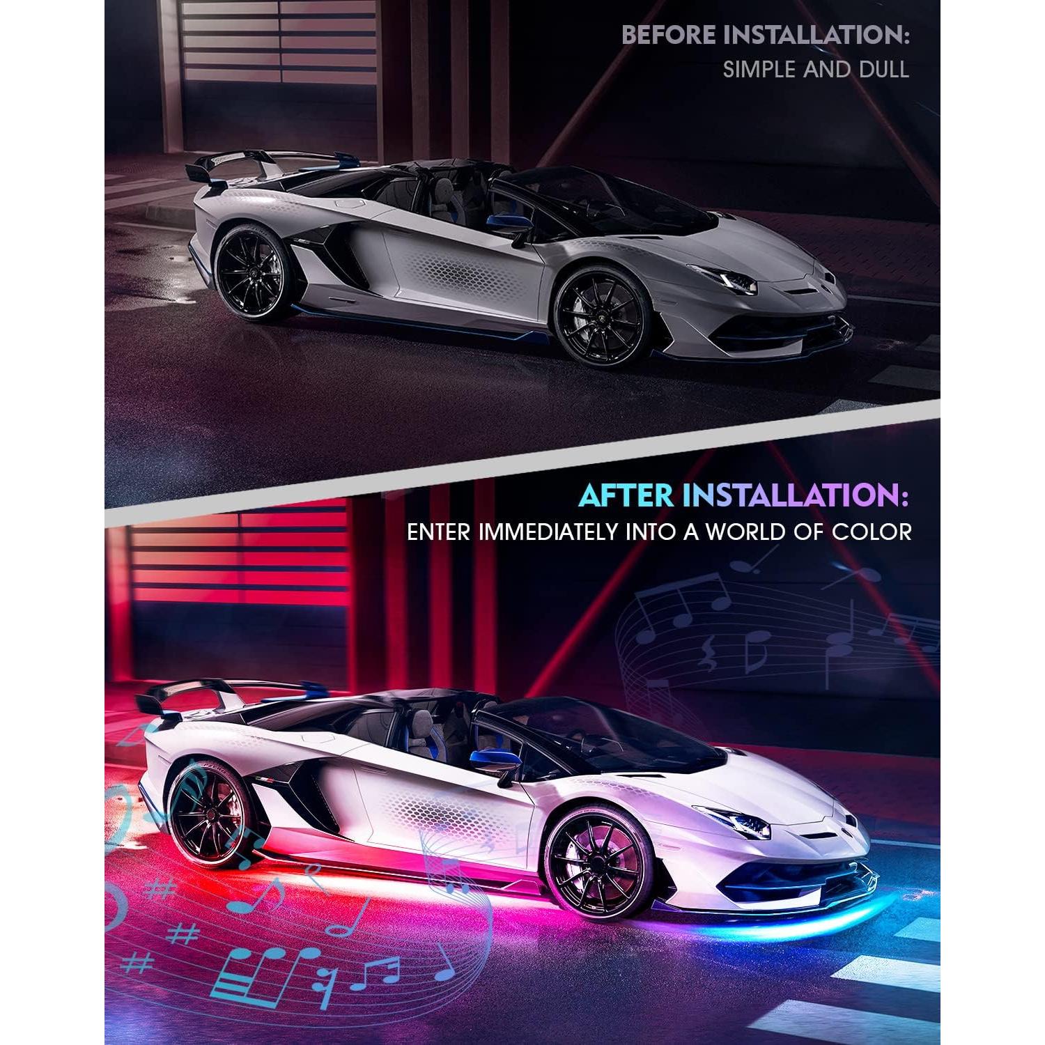 Barra de luz LED RGB Xprite UGL-62711-G2, aluminio, 6Pcs