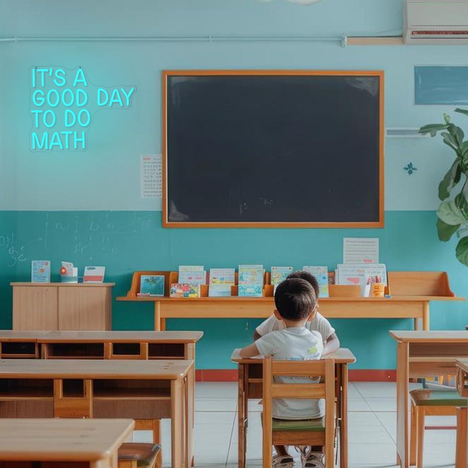 Letrero de Neón LED Xixkilly 'Es un buen día para hacer matemáticas'