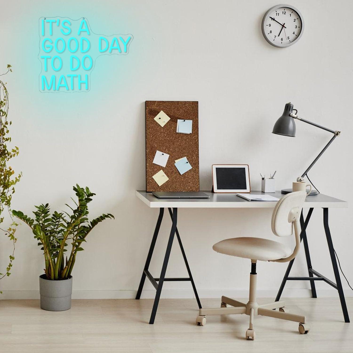 Letrero de Neón LED Xixkilly 'Es un buen día para hacer matemáticas'