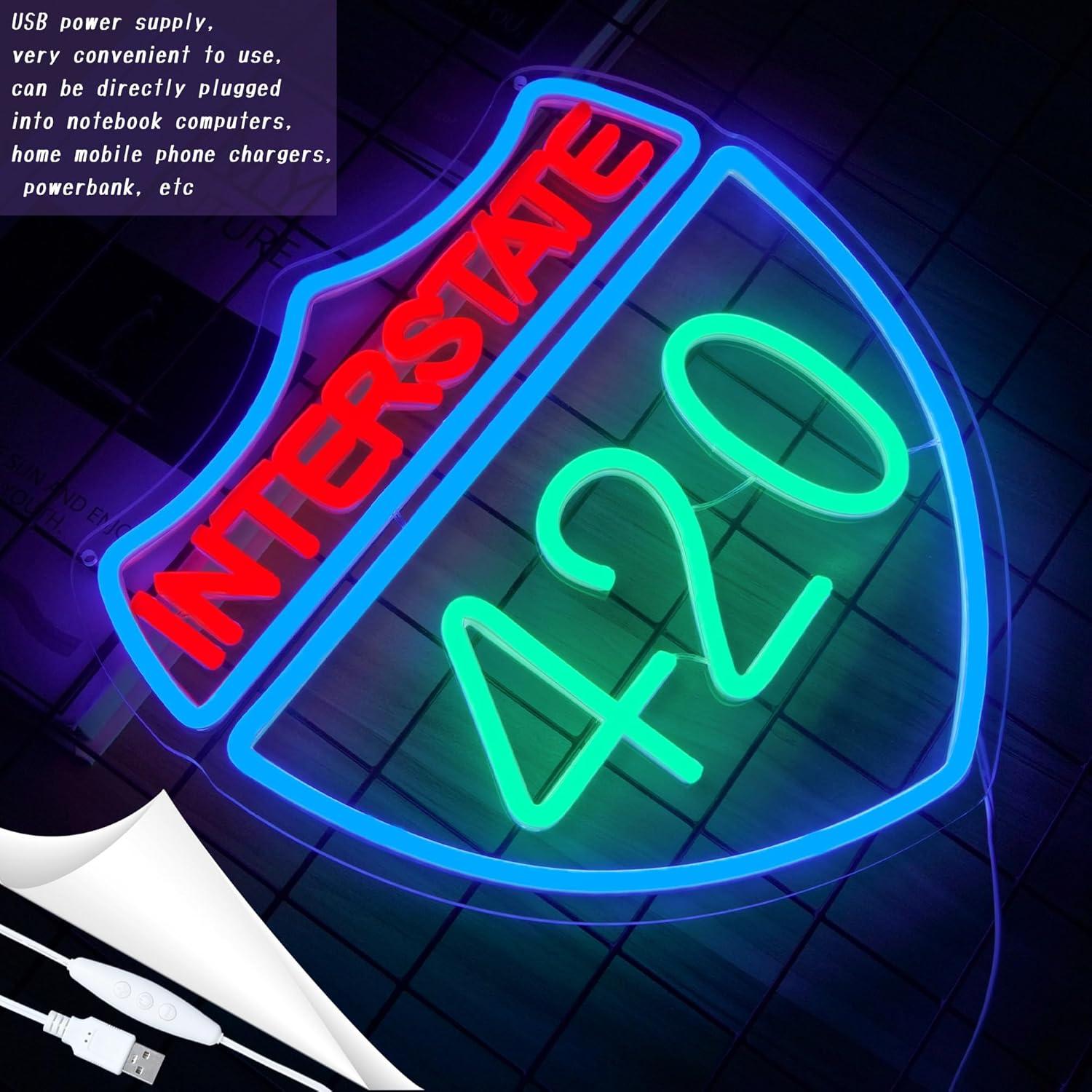 Cartel de Neón 420 Interstate LED Dimmable 32x31 cm