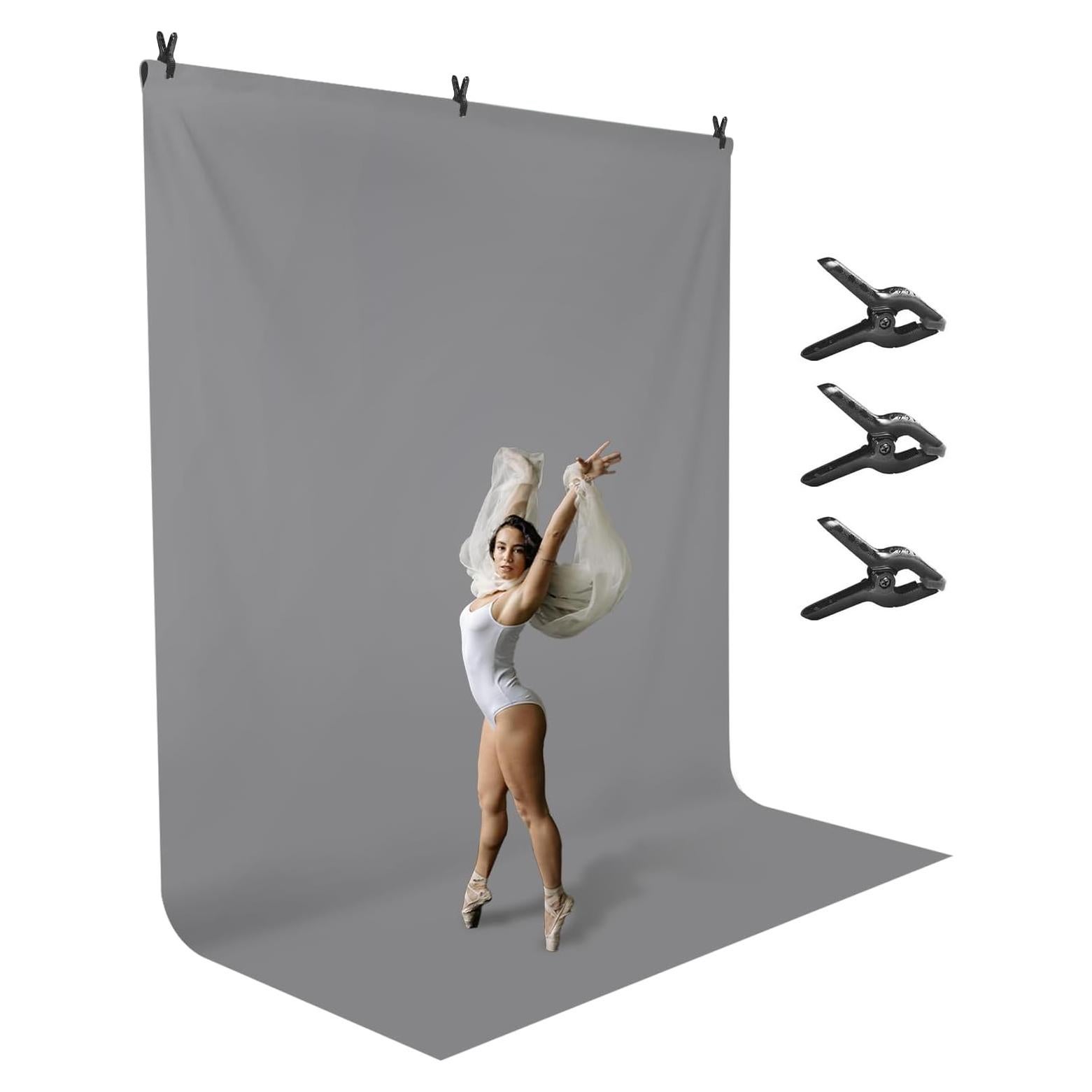 Pantalla de Fondo Gris LimoStudio 2.74 x 3.96 m 150 GSM