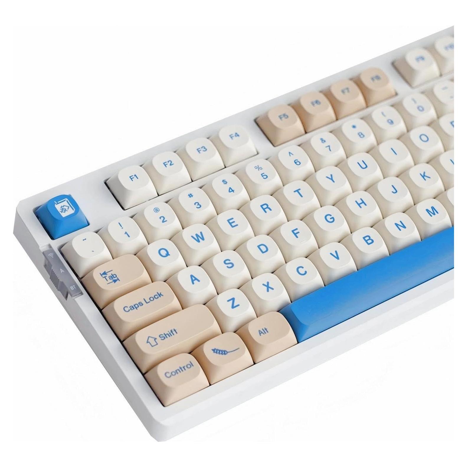 Tapa de Teclado PBT TIMSEKER Perfil MA 130 Teclas Beige y Azul