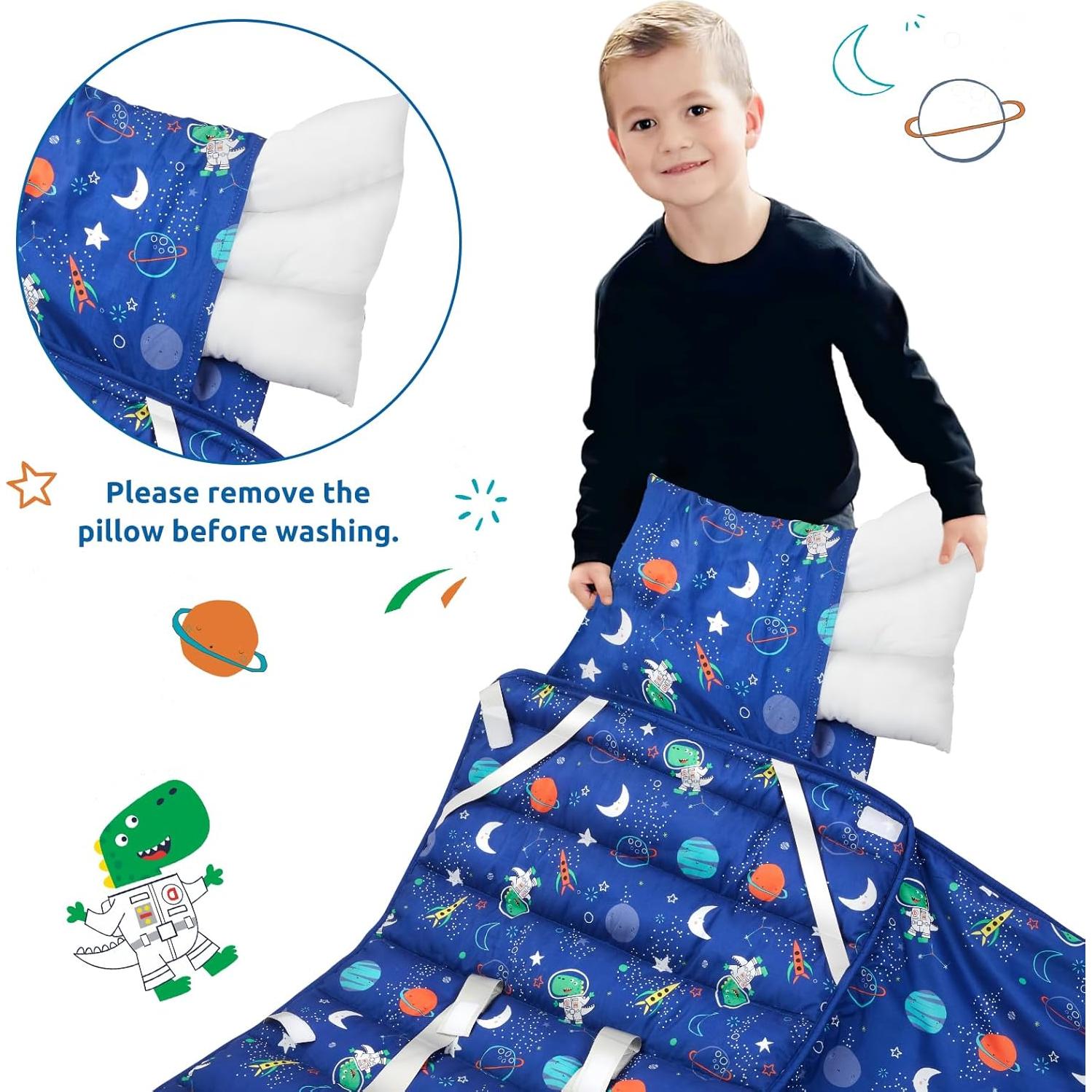 Colchoneta de Siesta Safotad para Niños 3-6 Años Azul 133x85 cm