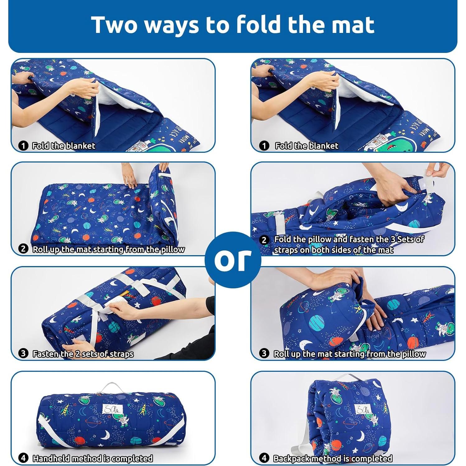 Colchoneta de Siesta Safotad para Niños 3-6 Años Azul 133x85 cm