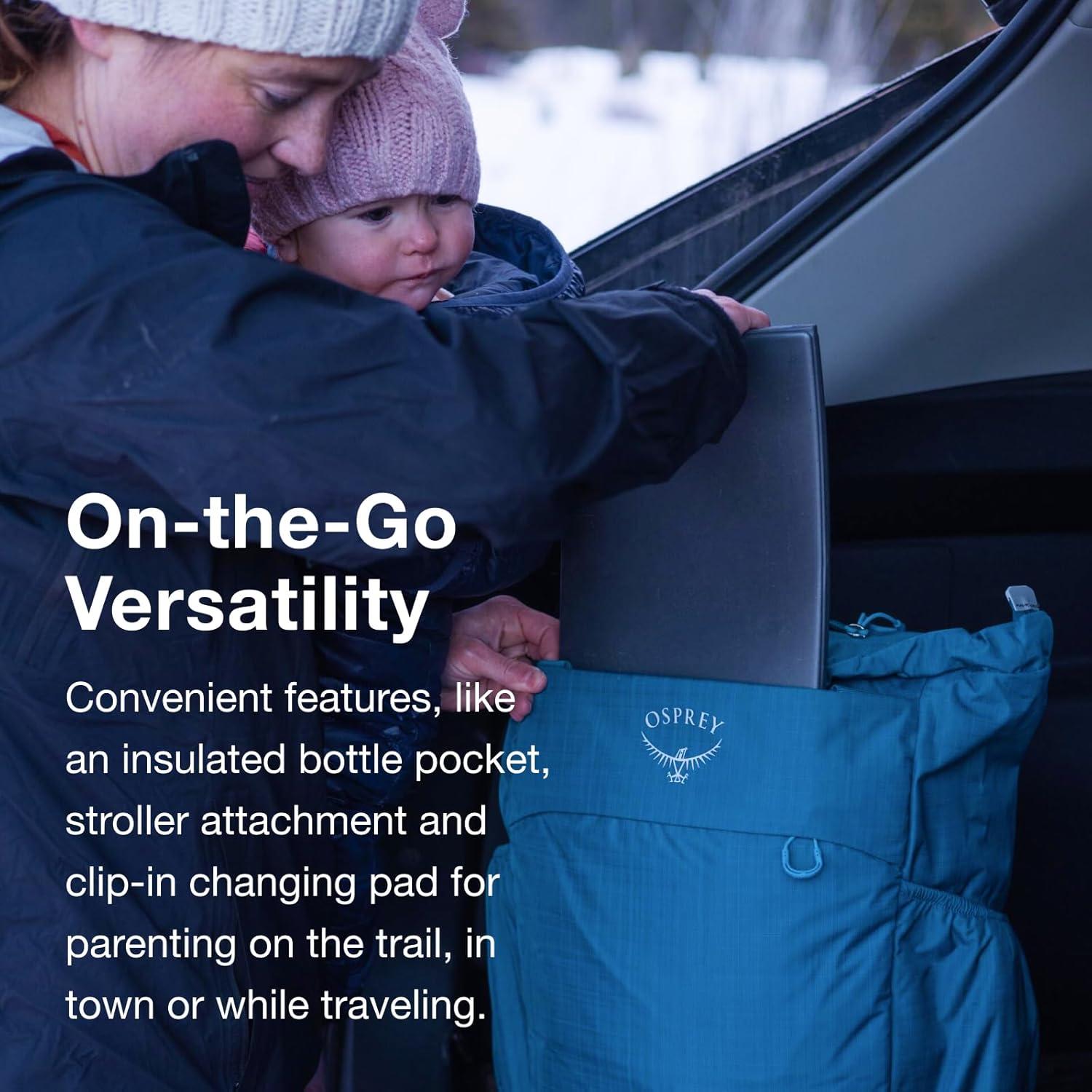 Bolsa de Cambio Poco Osprey Negra 18L con Tapete y Bolsillos