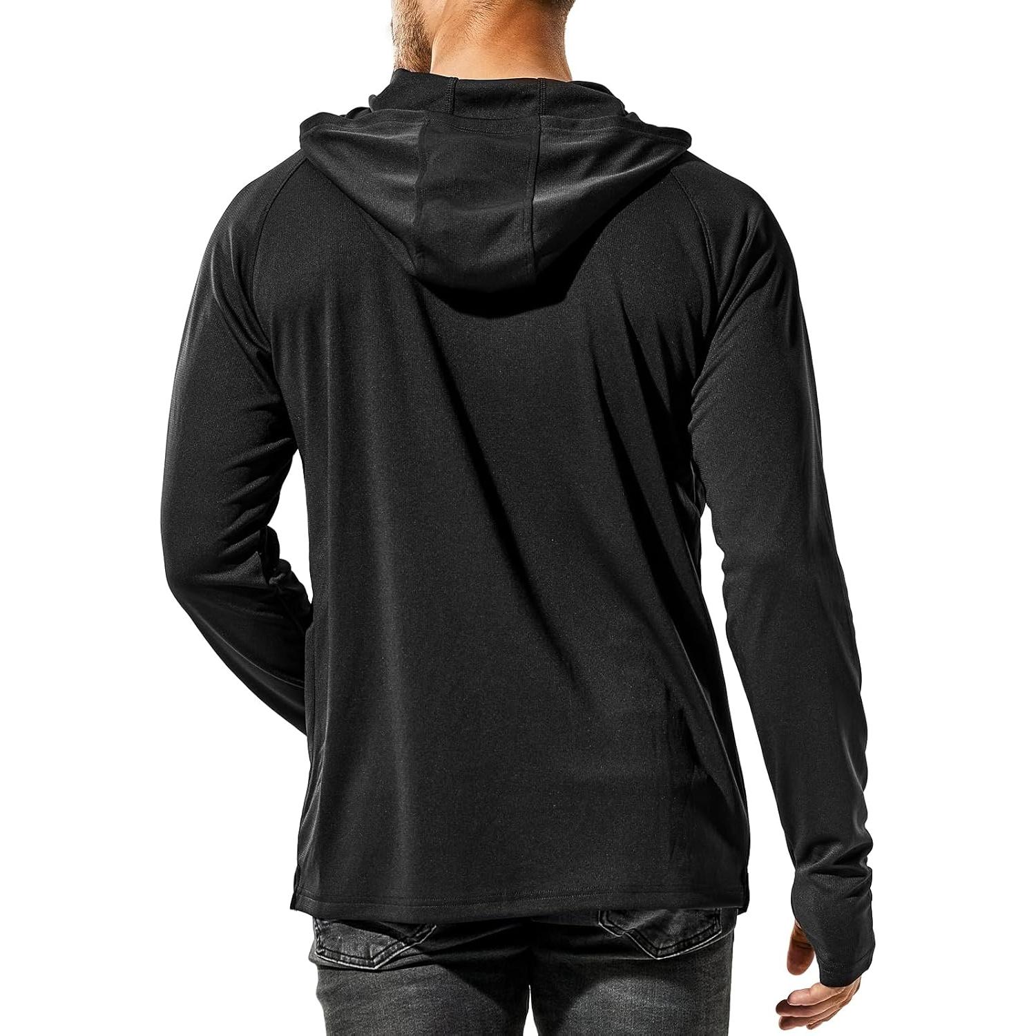 Sudadera con Capucha MIER Hombre UPF 50+ Manga Larga Negra