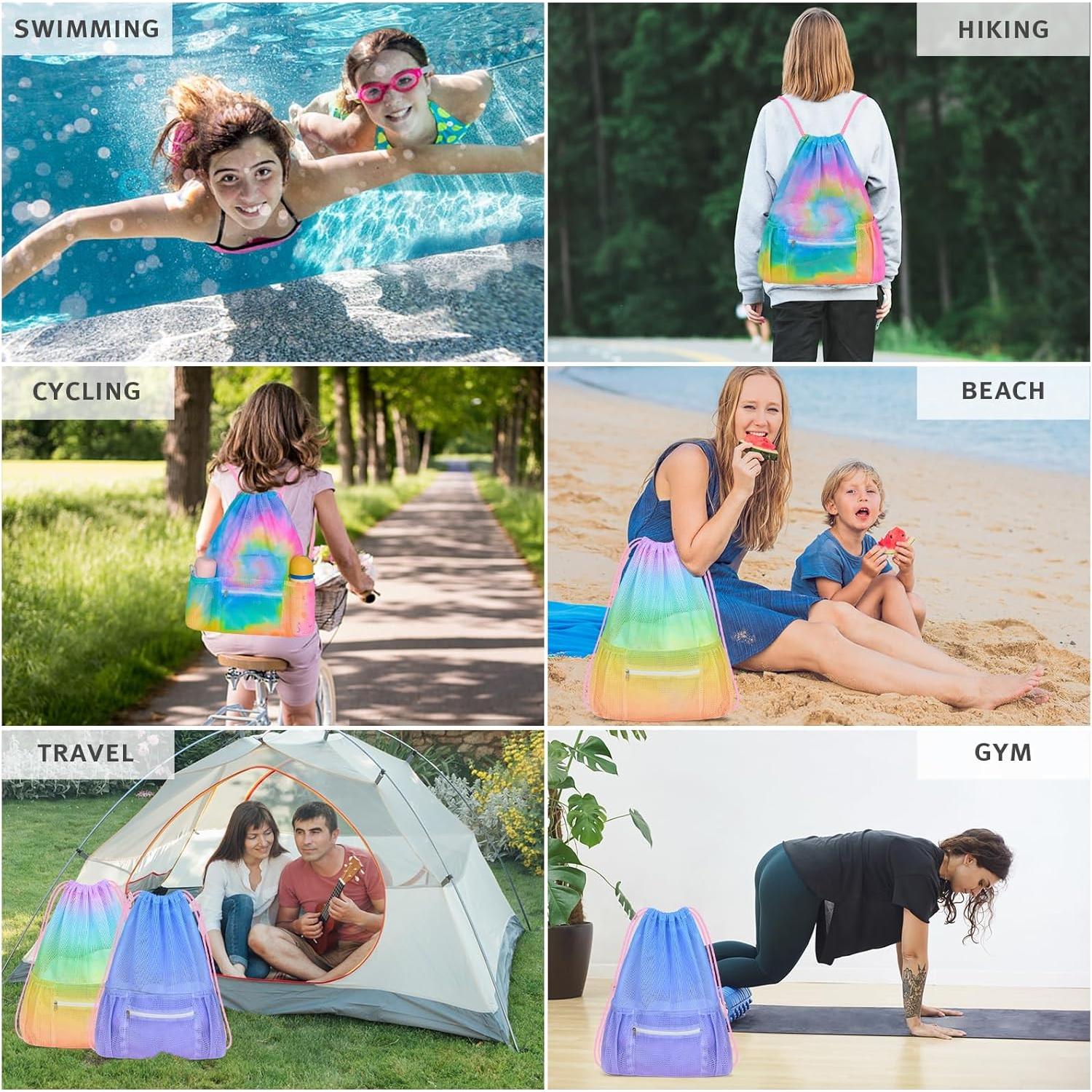 Mochila de Cuerda de Malla Fiodrimy Grande para Gimnasio 38x50cm