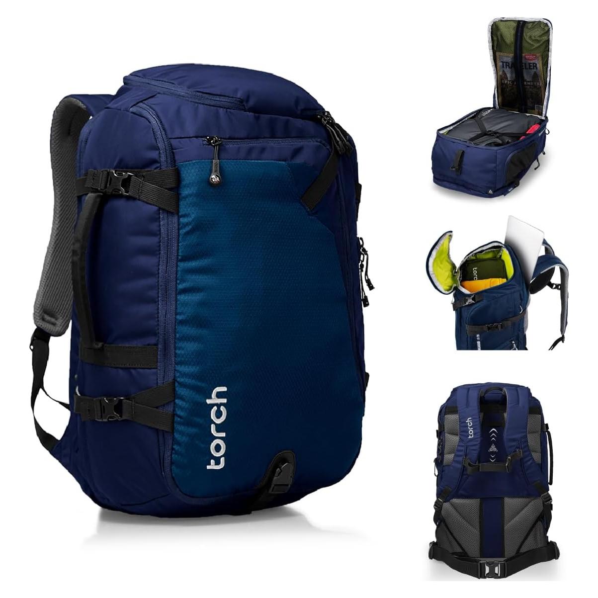 Mochila de Viaje Torch Takahagi 40L Impermeable Azul