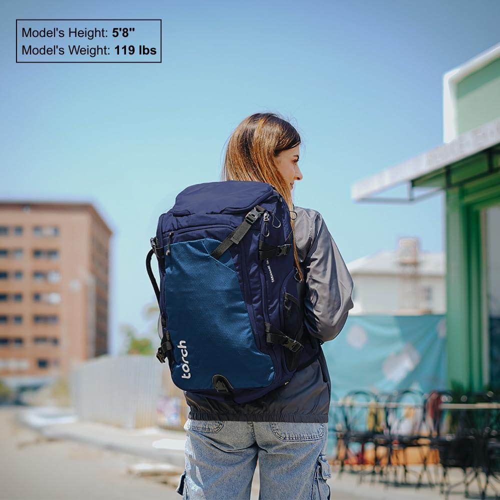Mochila de Viaje Torch Takahagi 40L Impermeable Azul
