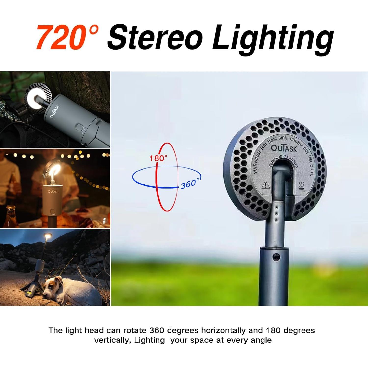 Linterna de Camping Telescópica Outask Verde Militar 12000mAh