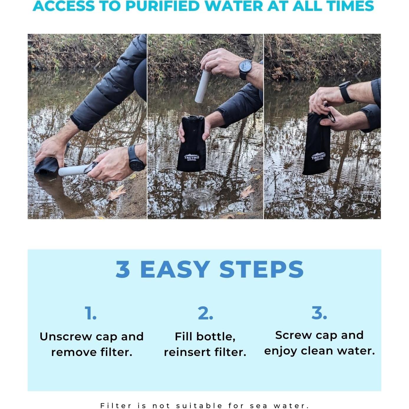 Botella Filtrada Tactiko 740ml - Filtro UF y Carbono Activado