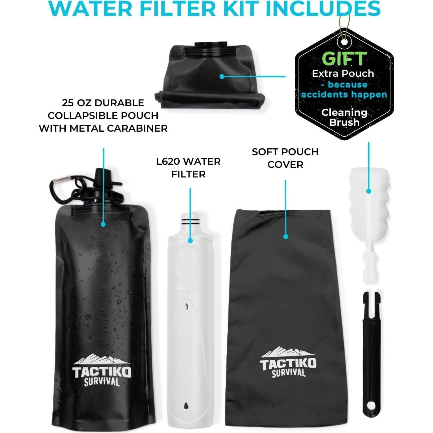 Botella Filtrada Tactiko 740ml - Filtro UF y Carbono Activado