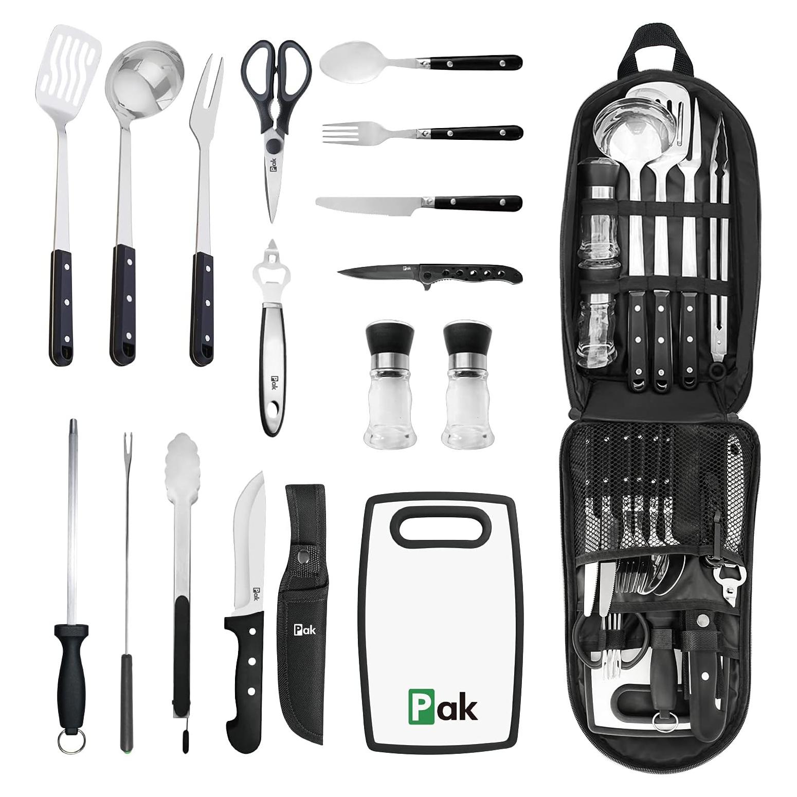 Juego de Utensilios de Cocina para Camping Pak 24 Piezas