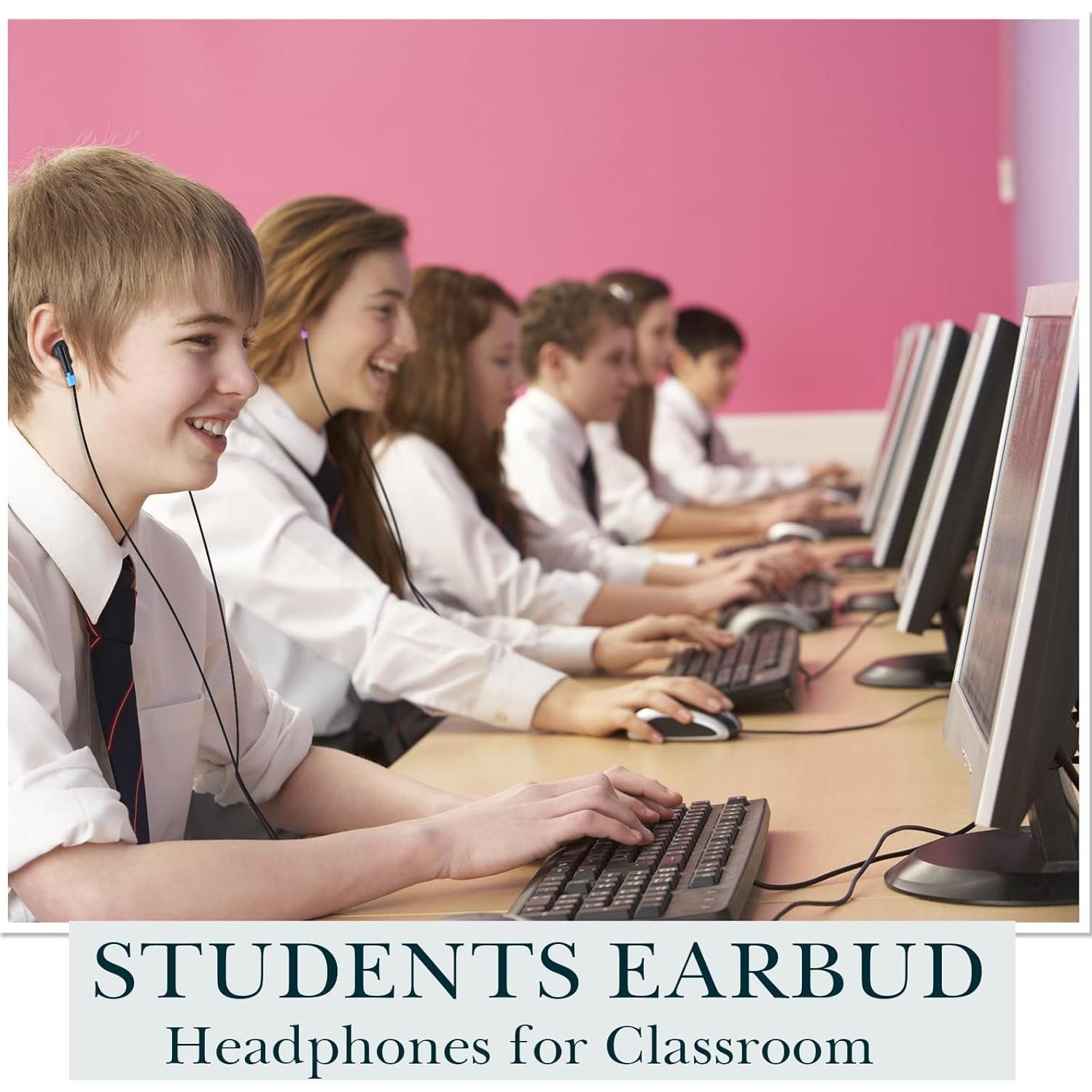 Auriculares con Cable Kanayu 50 Piezas Azul para Estudiantes