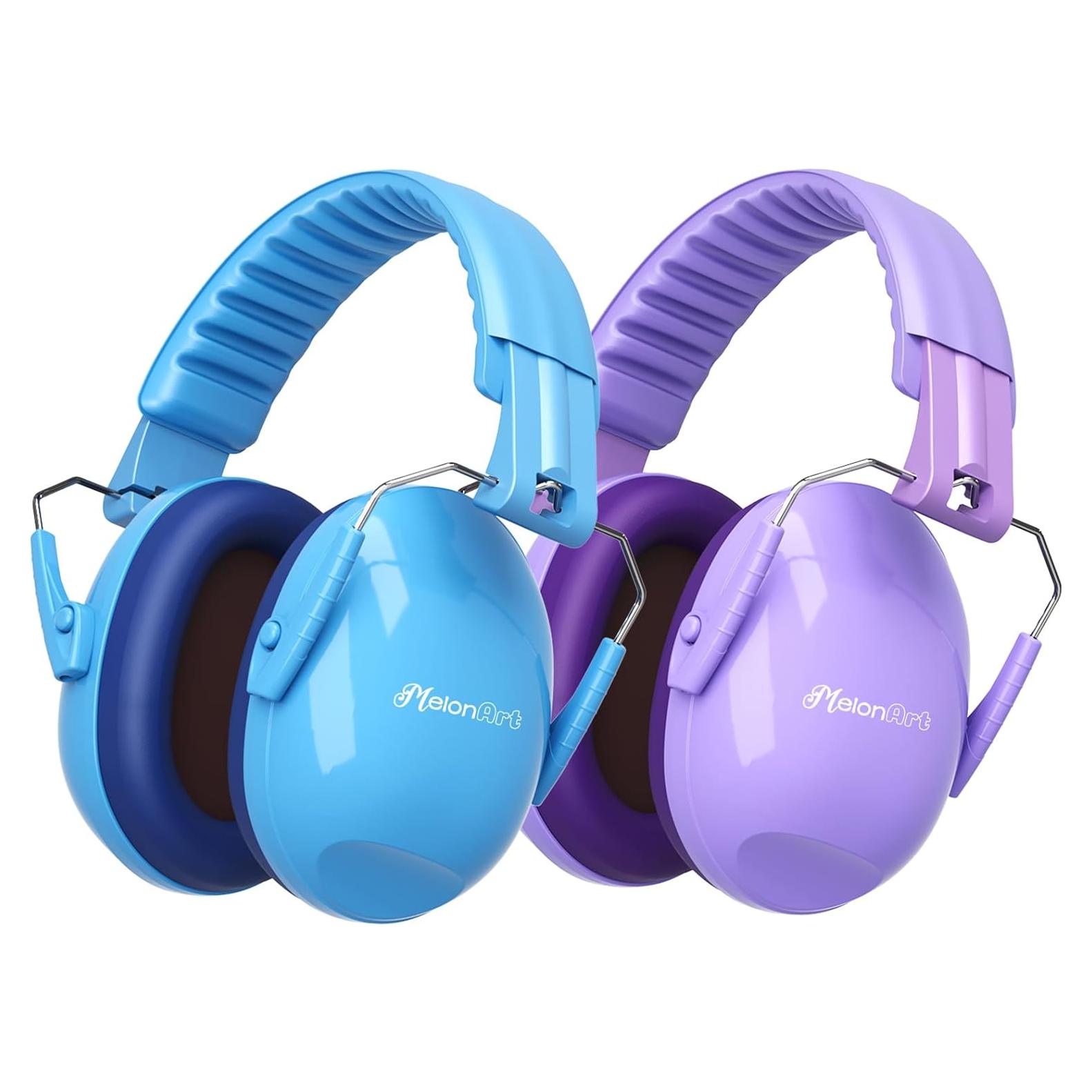 Auriculares Canceladores de Ruido MelonArt para Niños Azul y Púrpura