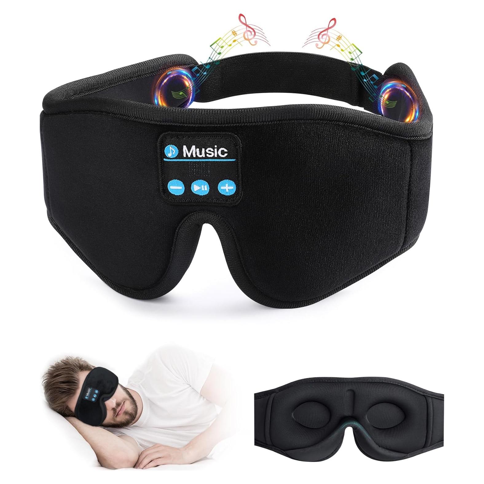 Máscara de Ojos Musical 3D Jiaao Bluetooth Ajustable Negro