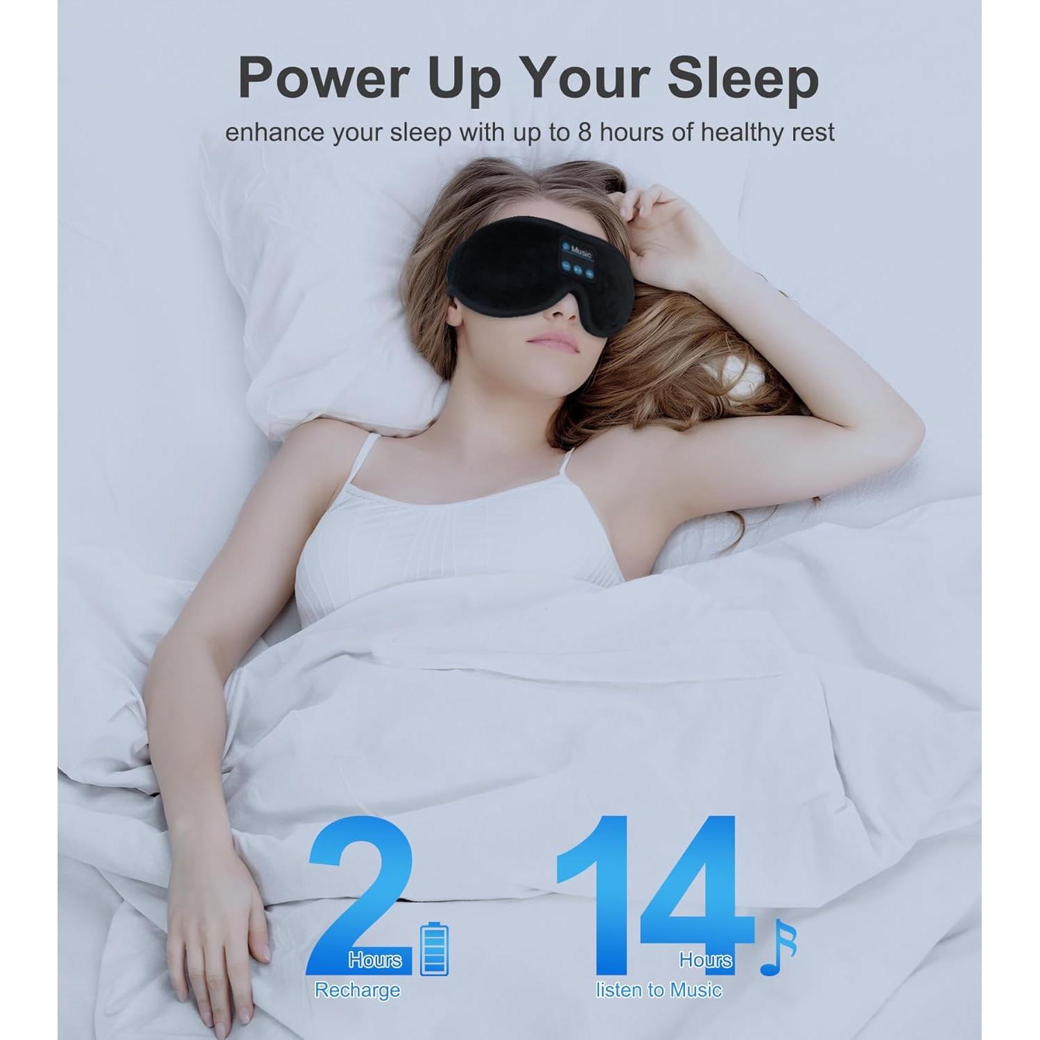 Máscara de Ojos Musical 3D Jiaao Bluetooth Ajustable Negro