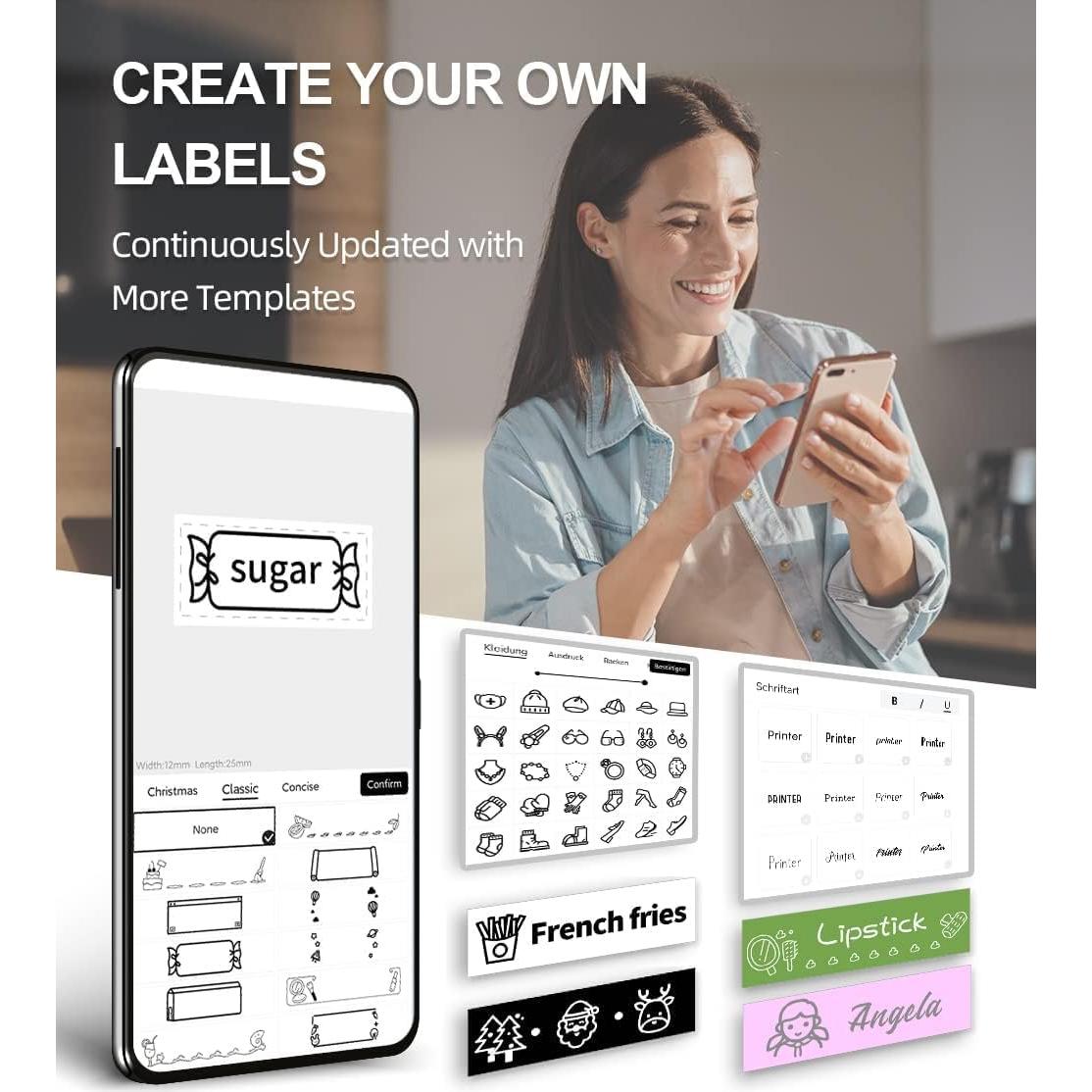 Phomemo P12 Mini Etiquetadora Bluetooth Térmica 12mm Negro