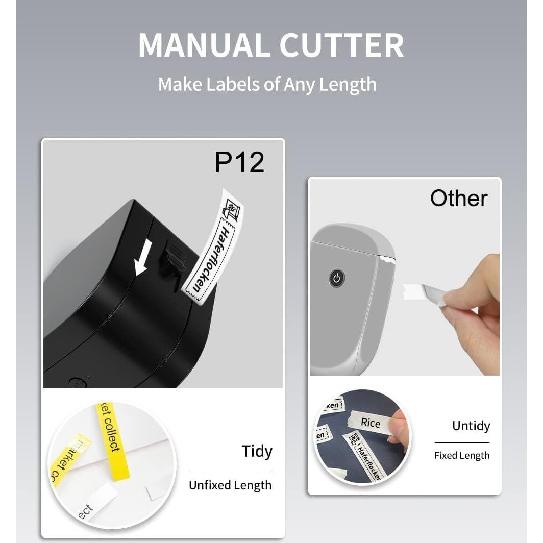 Phomemo P12 Mini Etiquetadora Bluetooth Térmica 12mm Negro