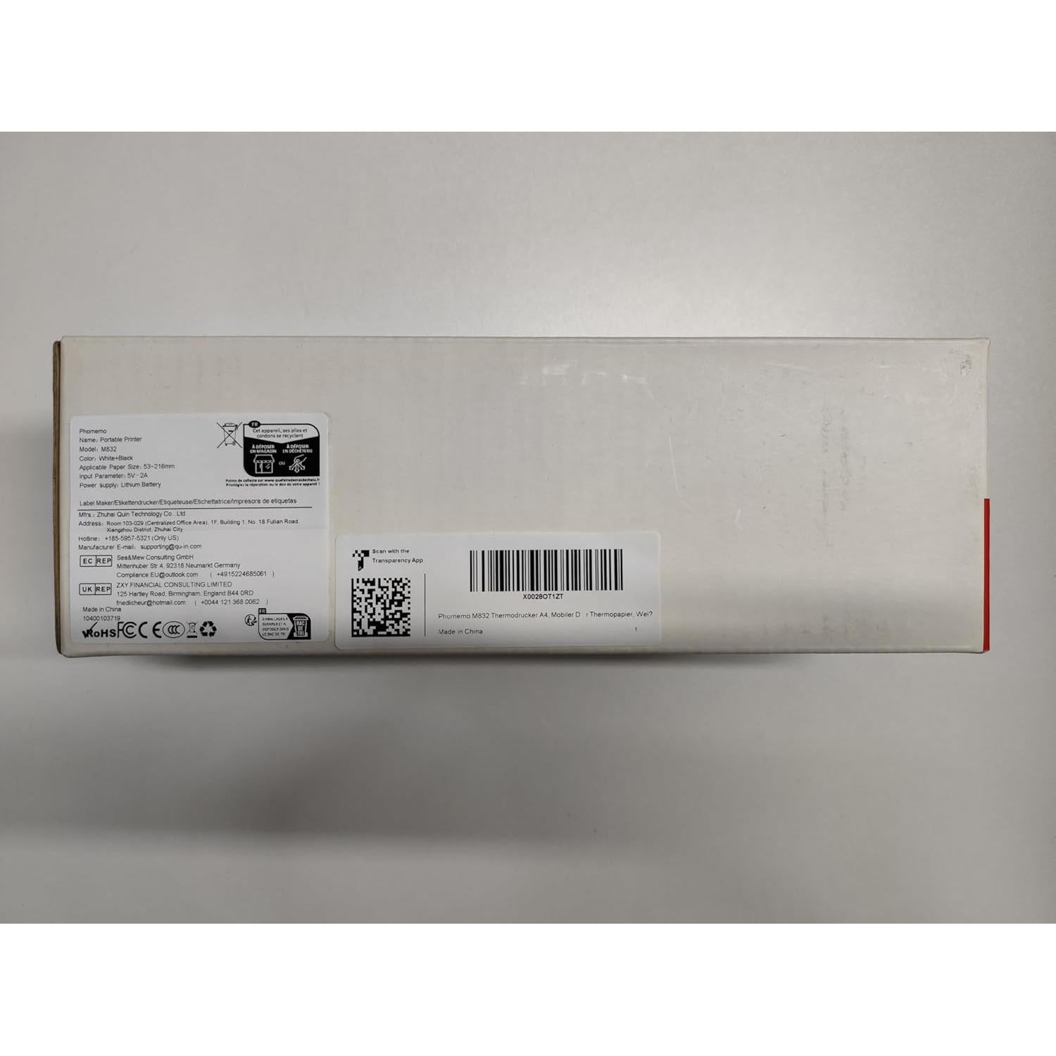 Impresora Térmica Portátil Phomemo M832 Inalámbrica 0.70 kg