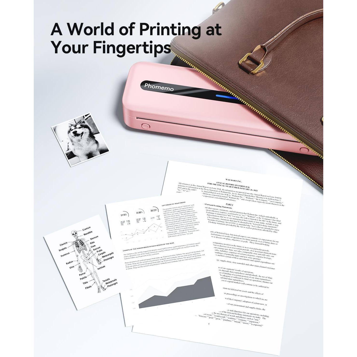 Impresora Portátil Phomemo M832 Inalámbrica Sin Tinta Rosa