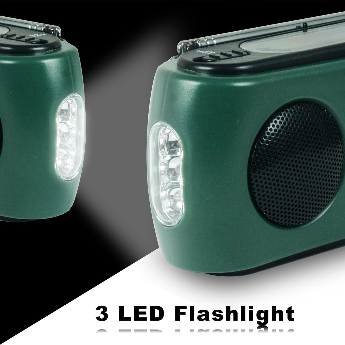 Radio de Emergencia MOLEBIT RD322T Solar y Manivela Verde