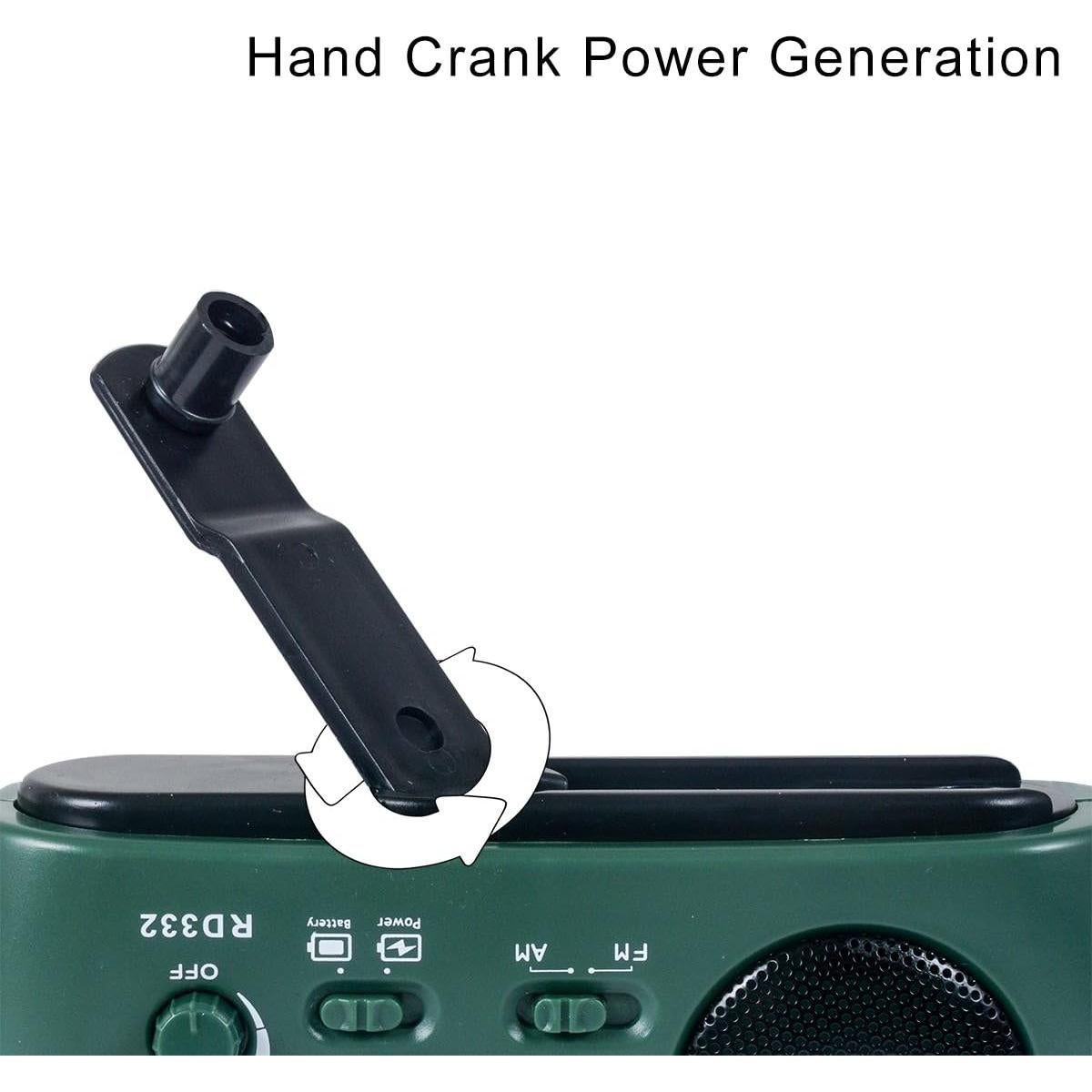 Radio de Emergencia MOLEBIT RD322T Solar y Manivela Verde