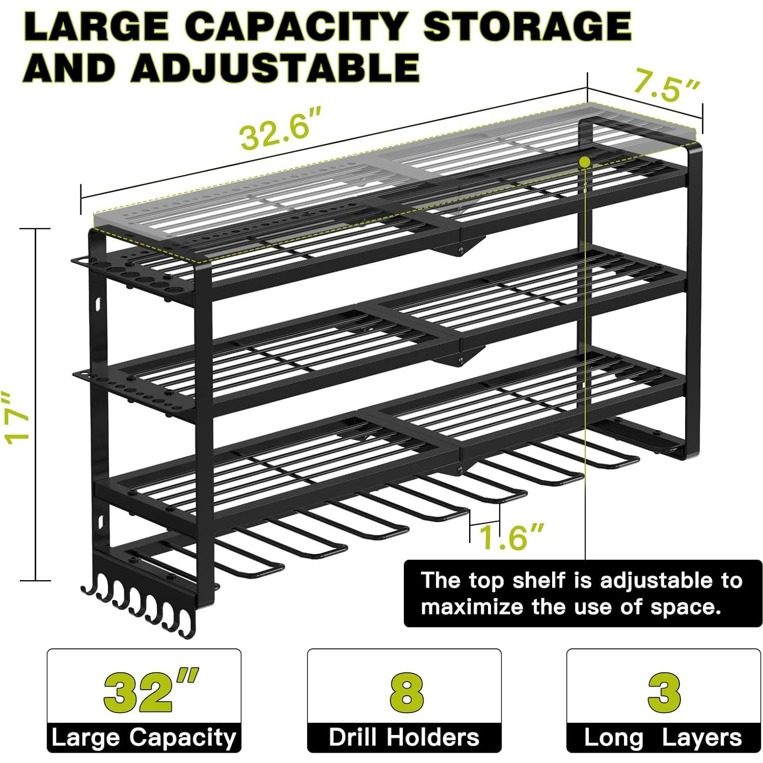 Organizador de Herramientas Montaje en Pared NattyDot Negro