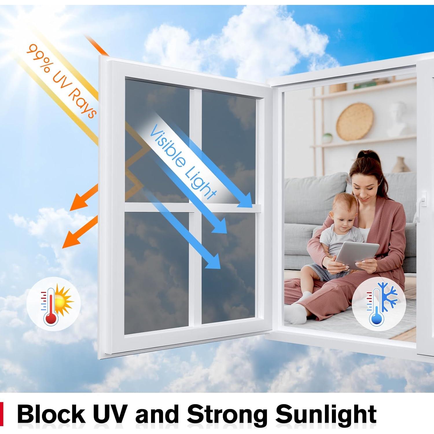 Película de Privacidad Haton 44.5x200cm, Control UV y Calor