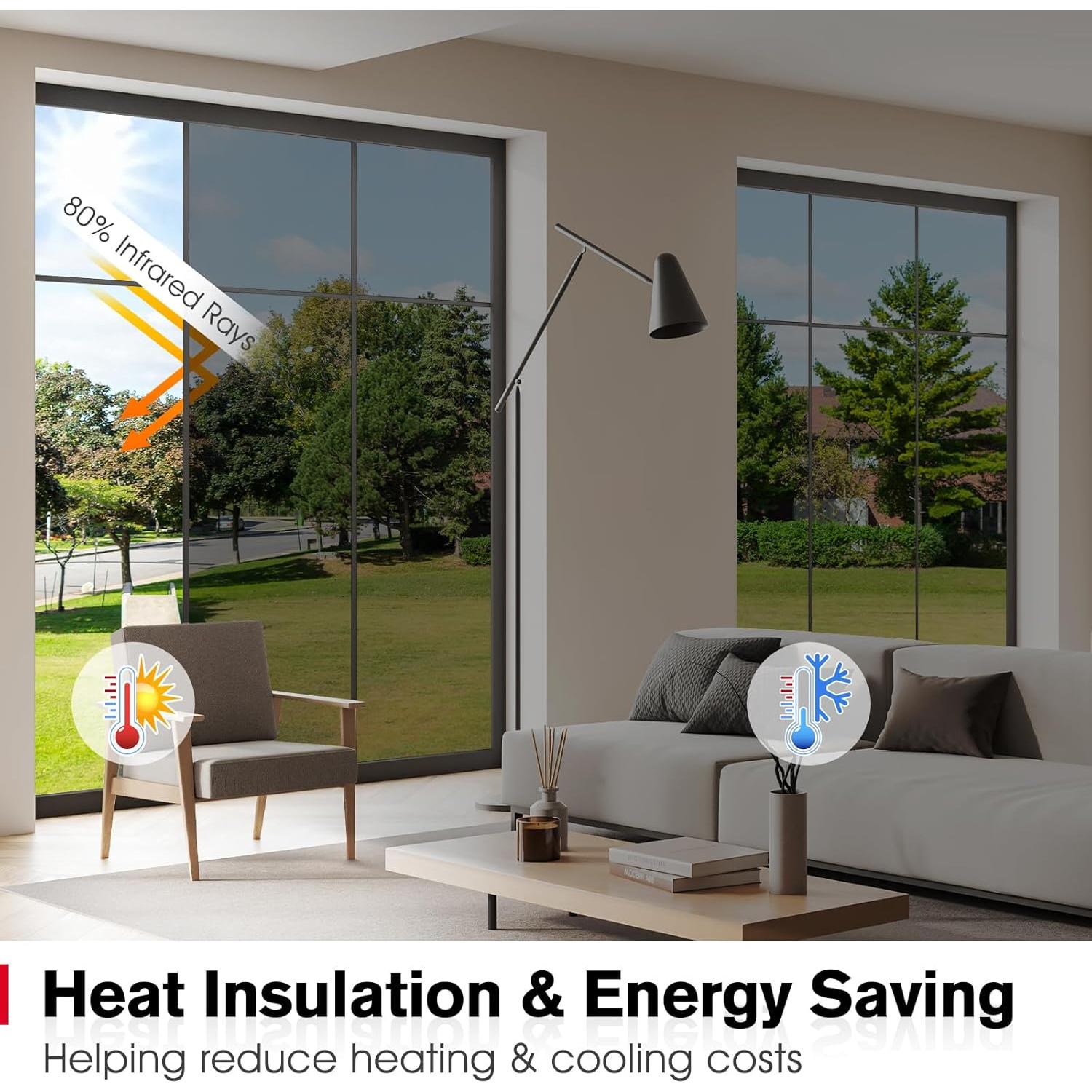 Película de Privacidad Haton 44.5x200cm, Control UV y Calor