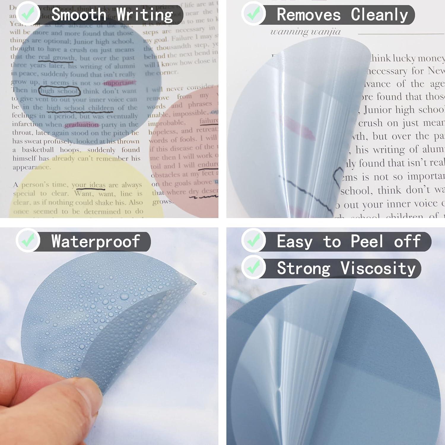 Notas Adhesivas Transparentes YOUDEFUL 800 Pcs 7cm Redondas