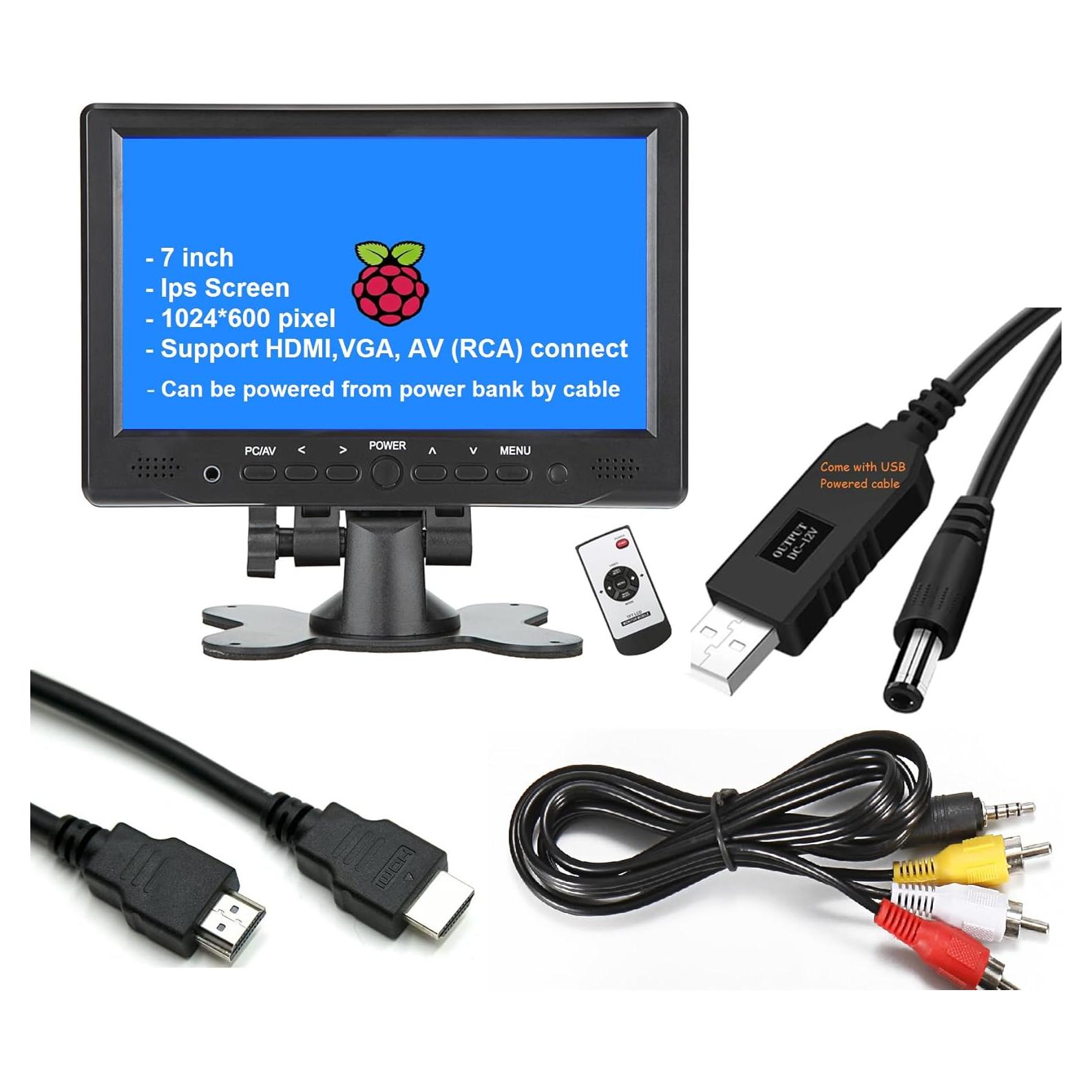 Monitor LONCEVON 7" HDMI VGA 1080P con altavoces