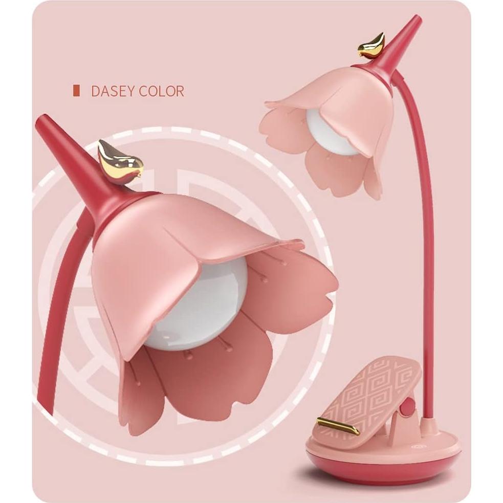 Lámpara de Escritorio LED MAGICKK Rosa Regulable Táctil 1200mAh