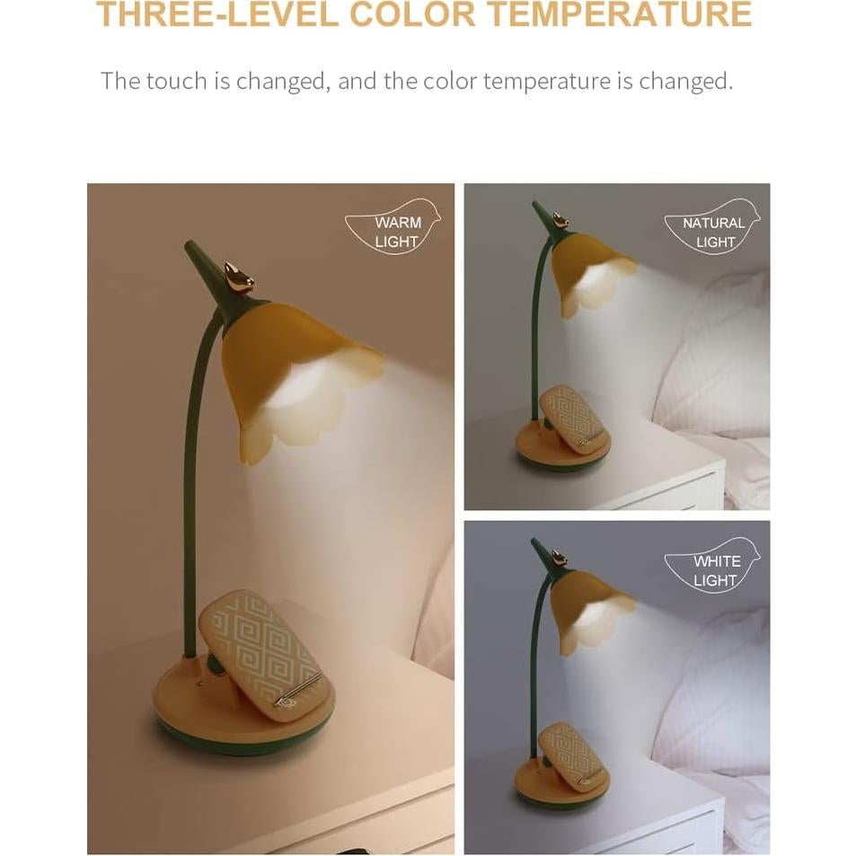 Lámpara de Escritorio LED MAGICKK Rosa Regulable Táctil 1200mAh