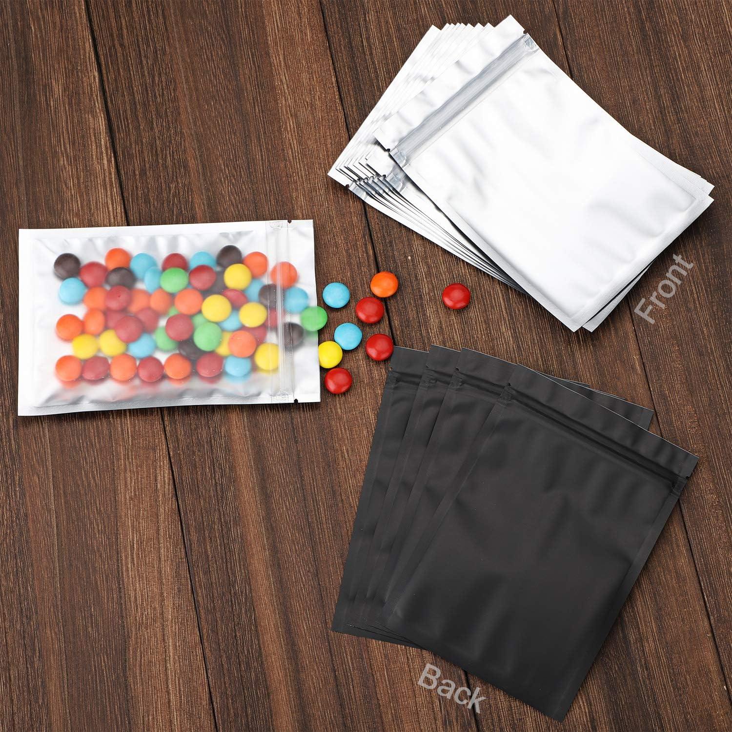 100 Bolsas Mylar Reutilizables 3x4" con Cierre de Cremallera
