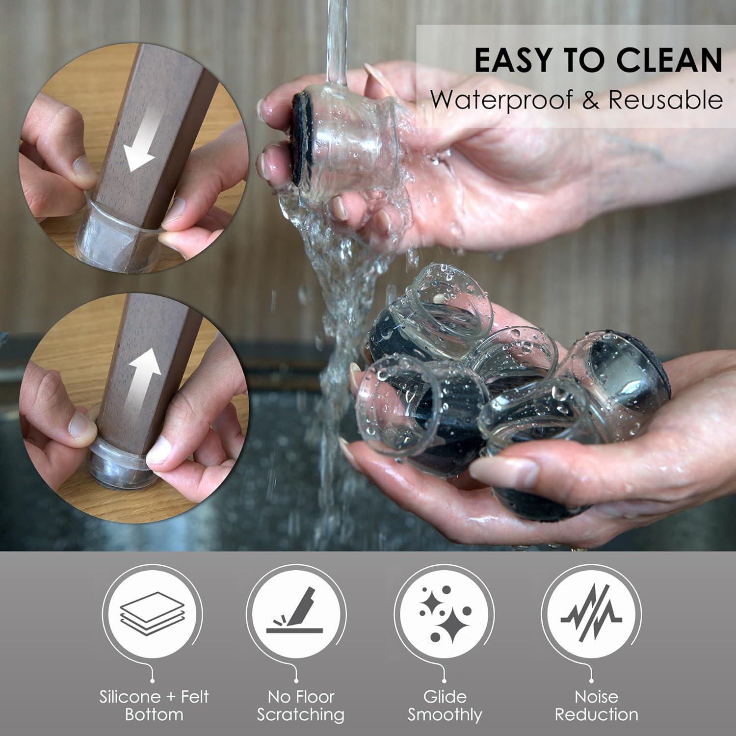 16 Protectores de Suelo de Silicona Xwhare Antideslizantes