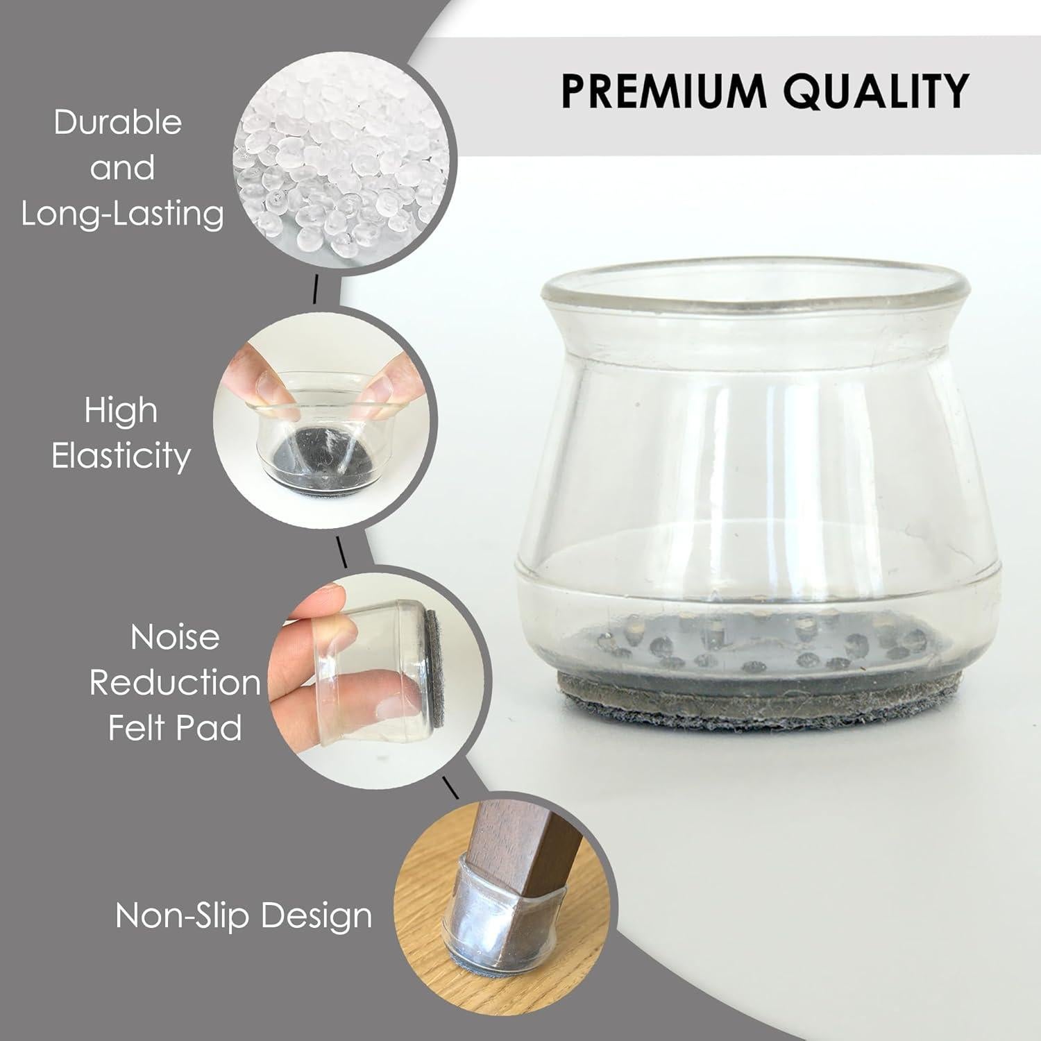 16 Protectores de Suelo de Silicona Xwhare Antideslizantes