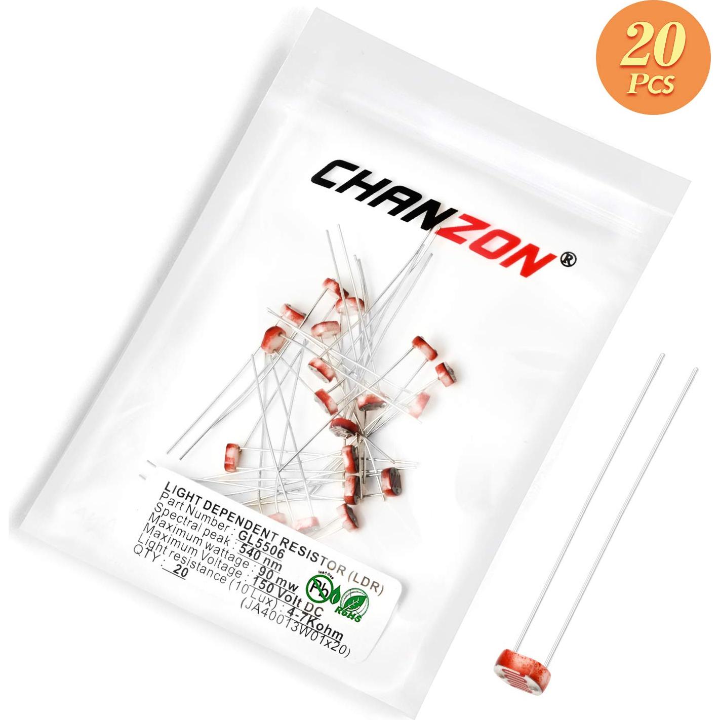 Resistores LDR Sensibles a la Luz CHANZON 5mm 20 Piezas