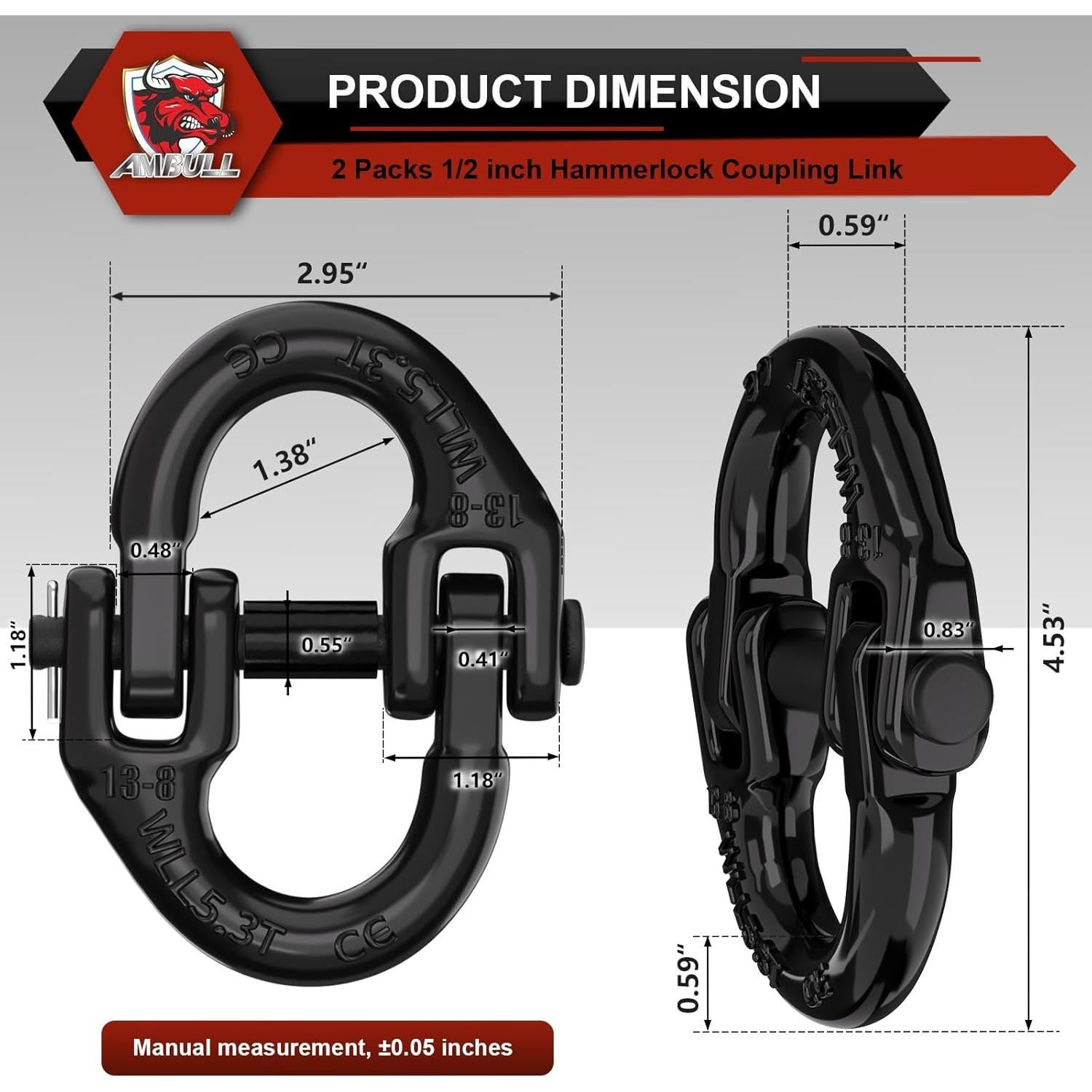Conector de Cadena de Seguridad AMBULL G80 1/2" 5443 kg