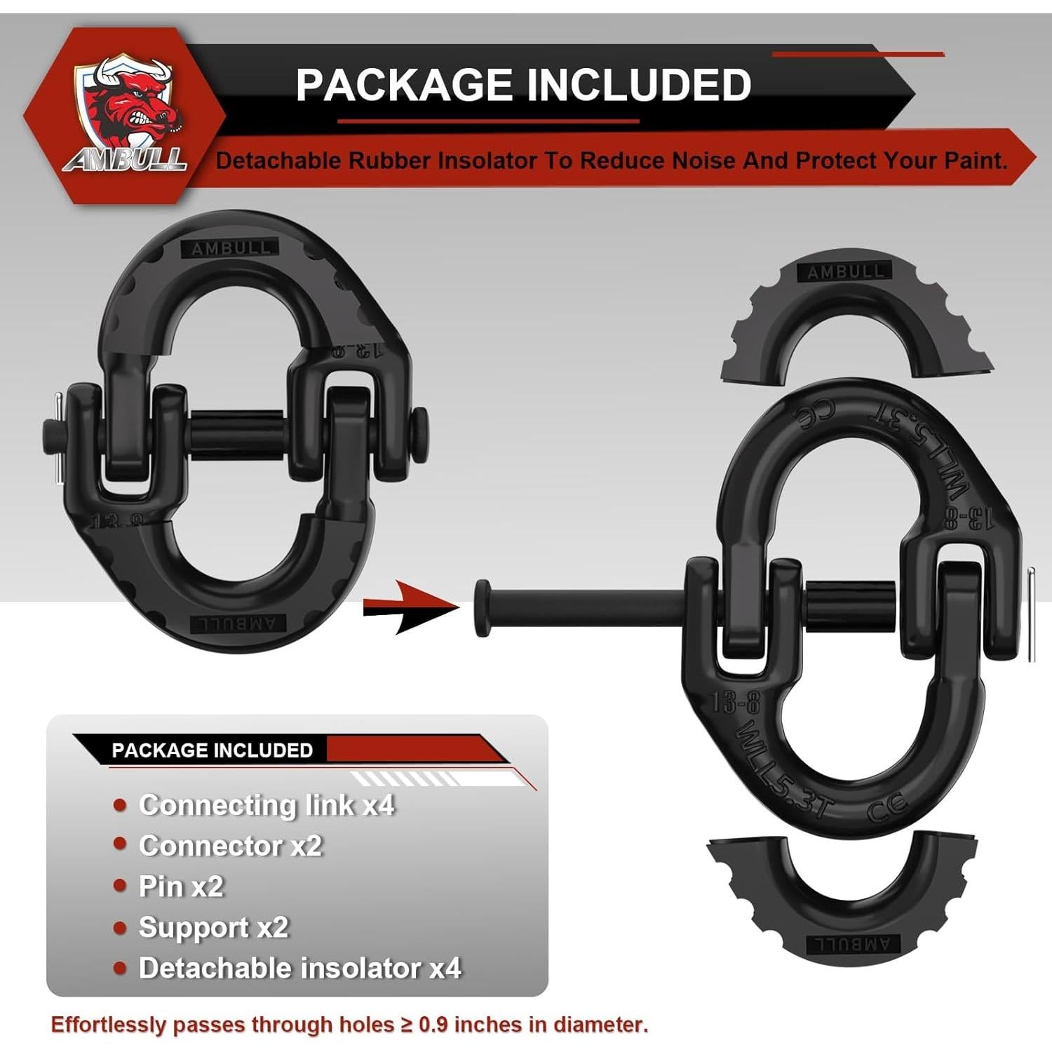 Conector de Cadena de Seguridad AMBULL G80 1/2" 5443 kg