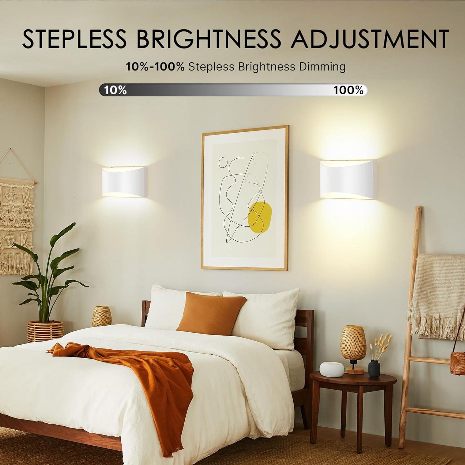 Apliques de Pared Inalámbricos FOLKSMATE Set de 2 Recargables