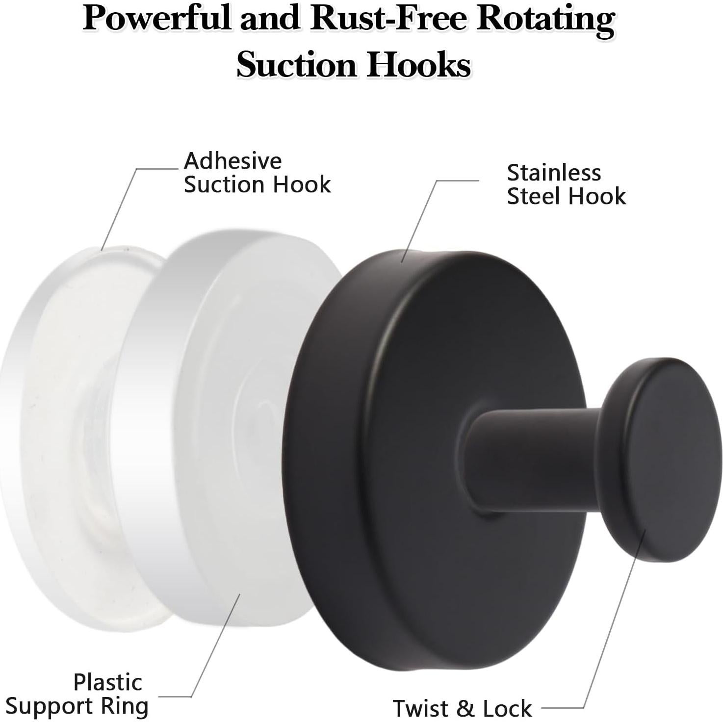 Ganchos de Ventosa KaloTidy para Ducha y Cocina - 2 Unidades